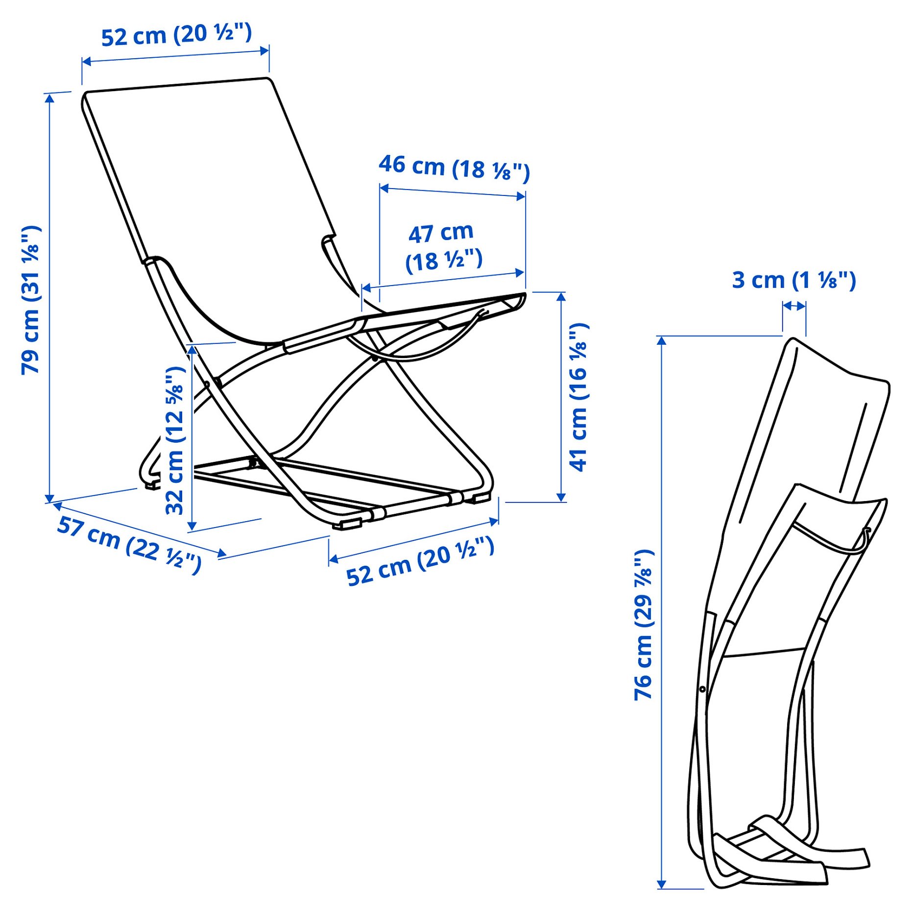 STRANDÖN, плажен стол, 306.004.54