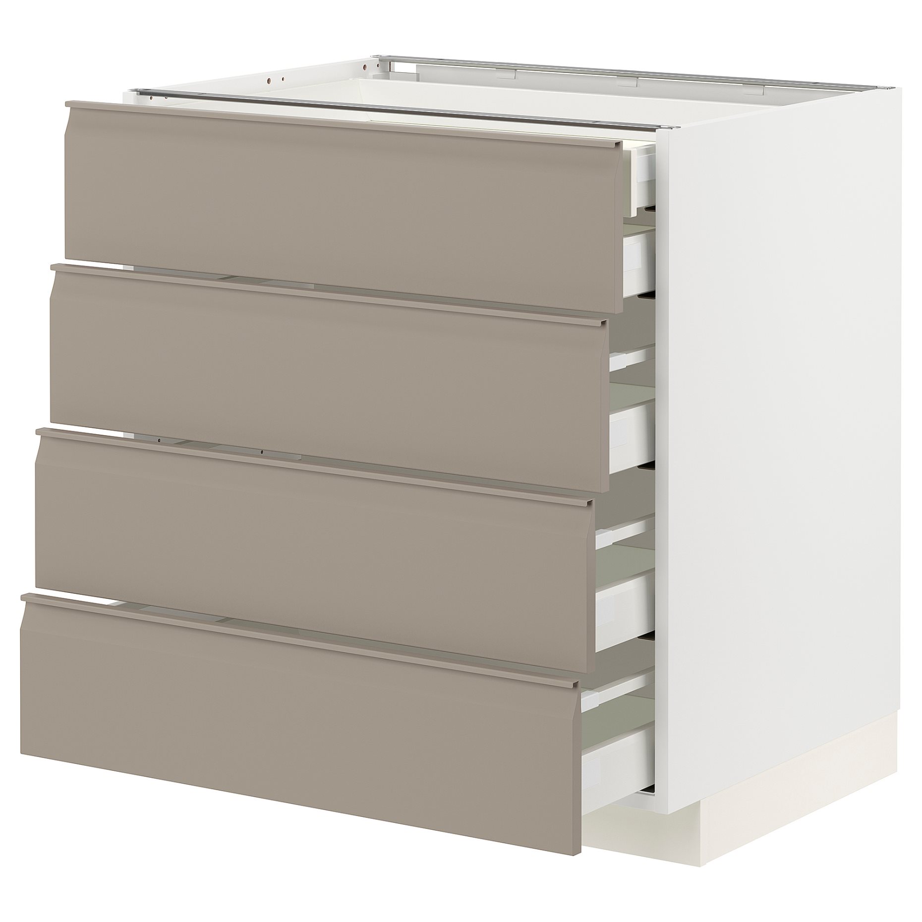 METOD/MAXIMERA, долен шкаф с 4 чела/2 ниски + 3 средни чекмеджета, 394.920.30