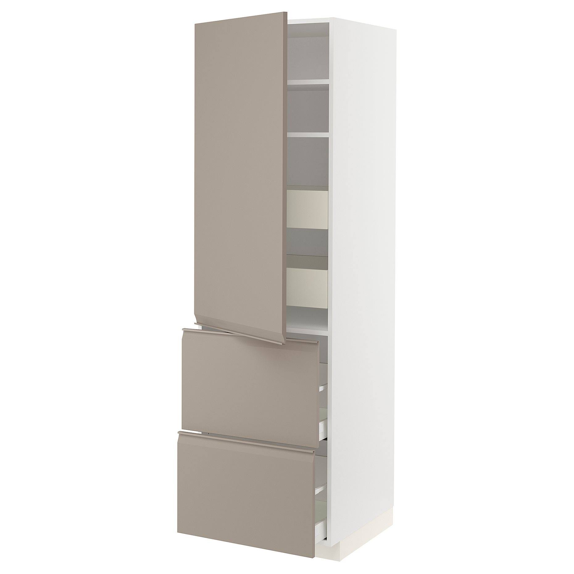METOD/MAXIMERA, висок шкаф+рафтове/4 чекм./врата/2 чела, 394.921.91