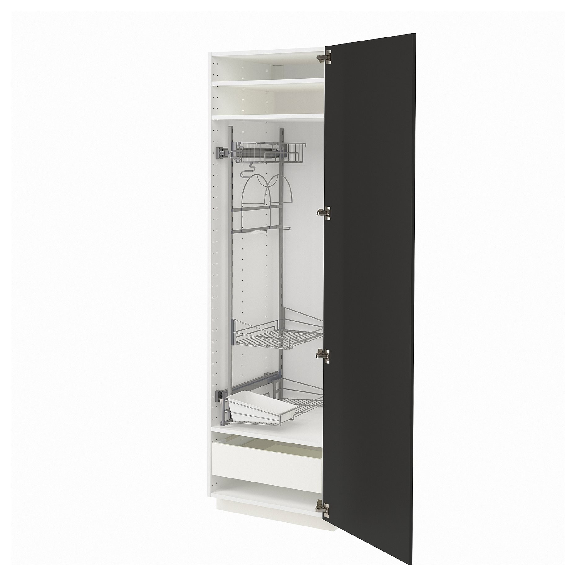 METOD/MAXIMERA, висок шкаф с отдел. за почиств. аксесоари, 394.977.30