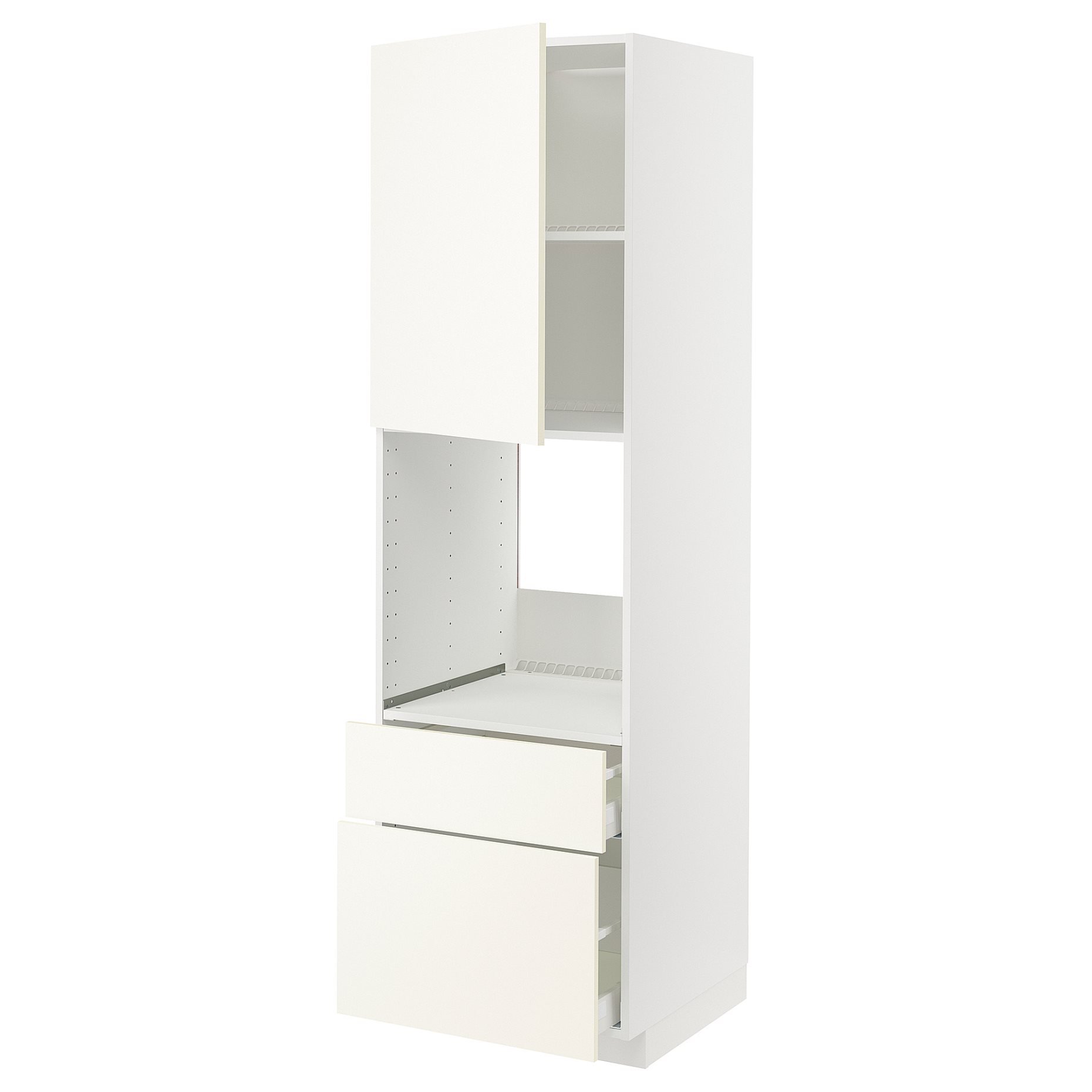 METOD/MAXIMERA, висок шкаф за фурна + врата/2 чела/1 средно, 1 високо чекм., 395.074.37