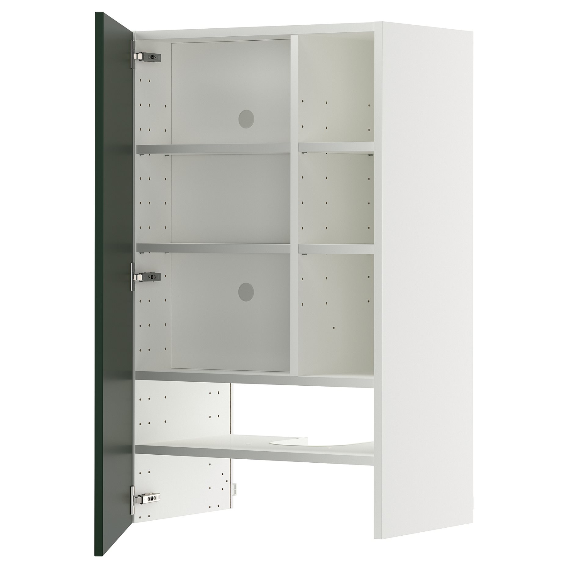 METOD, стенен шкаф за вгр. аспиратор с рафт/вр., 395.570.50