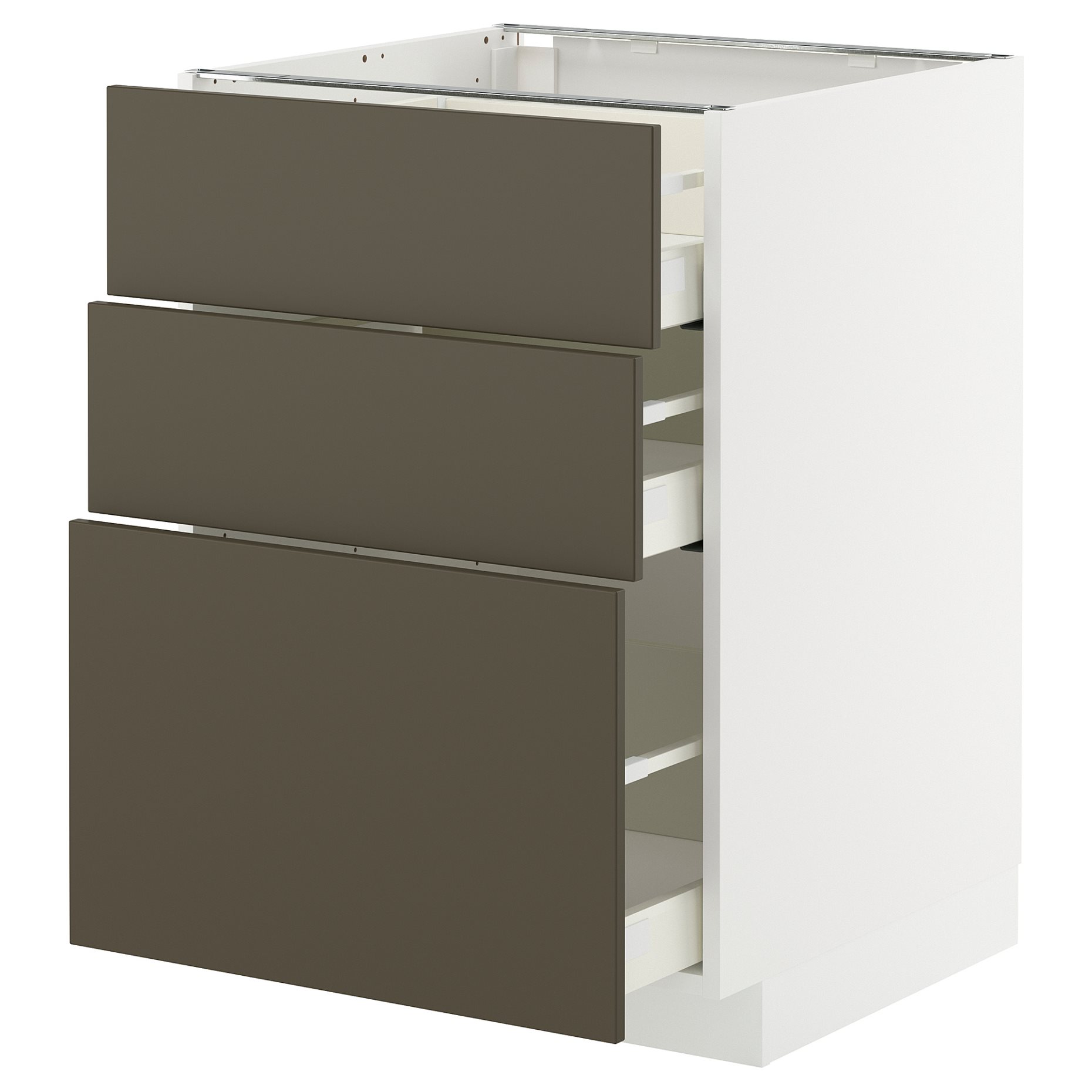 METOD/MAXIMERA, долен шкаф с 3 чекмеджета, 395.587.71