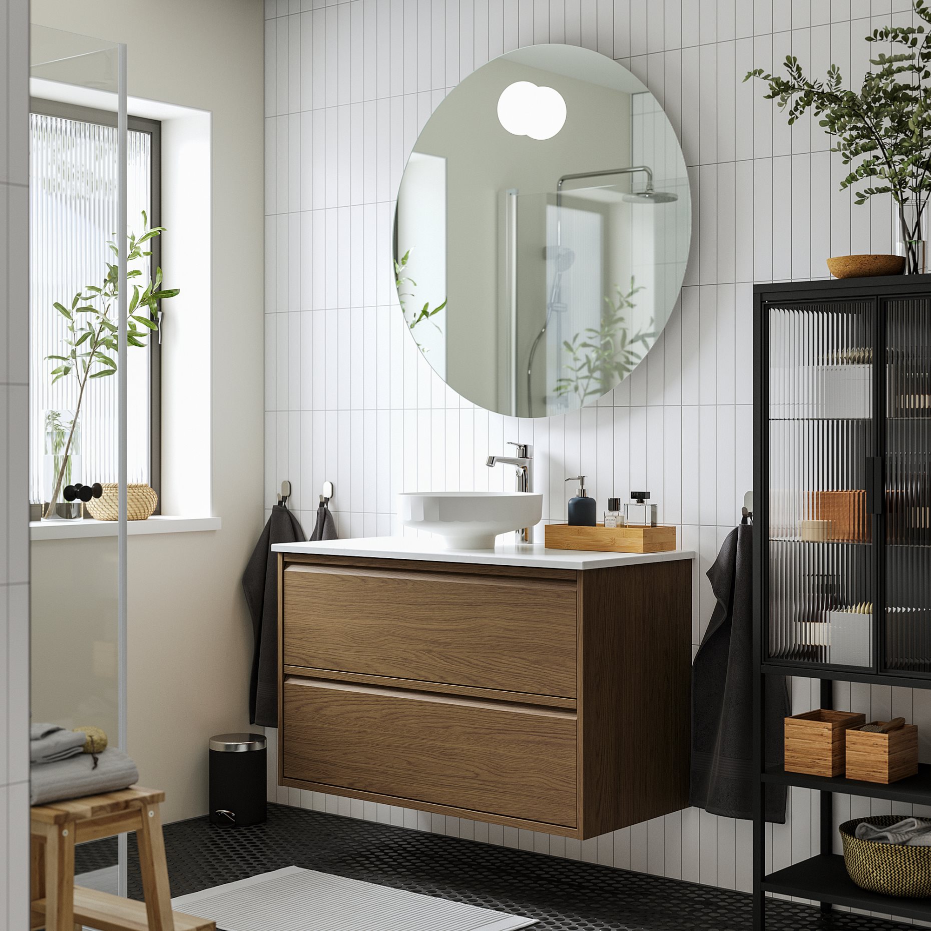 ÄNGSJÖN/LERSJÖN, шкаф за мивка+чекмеджета/мивка/смесител, 395.712.92