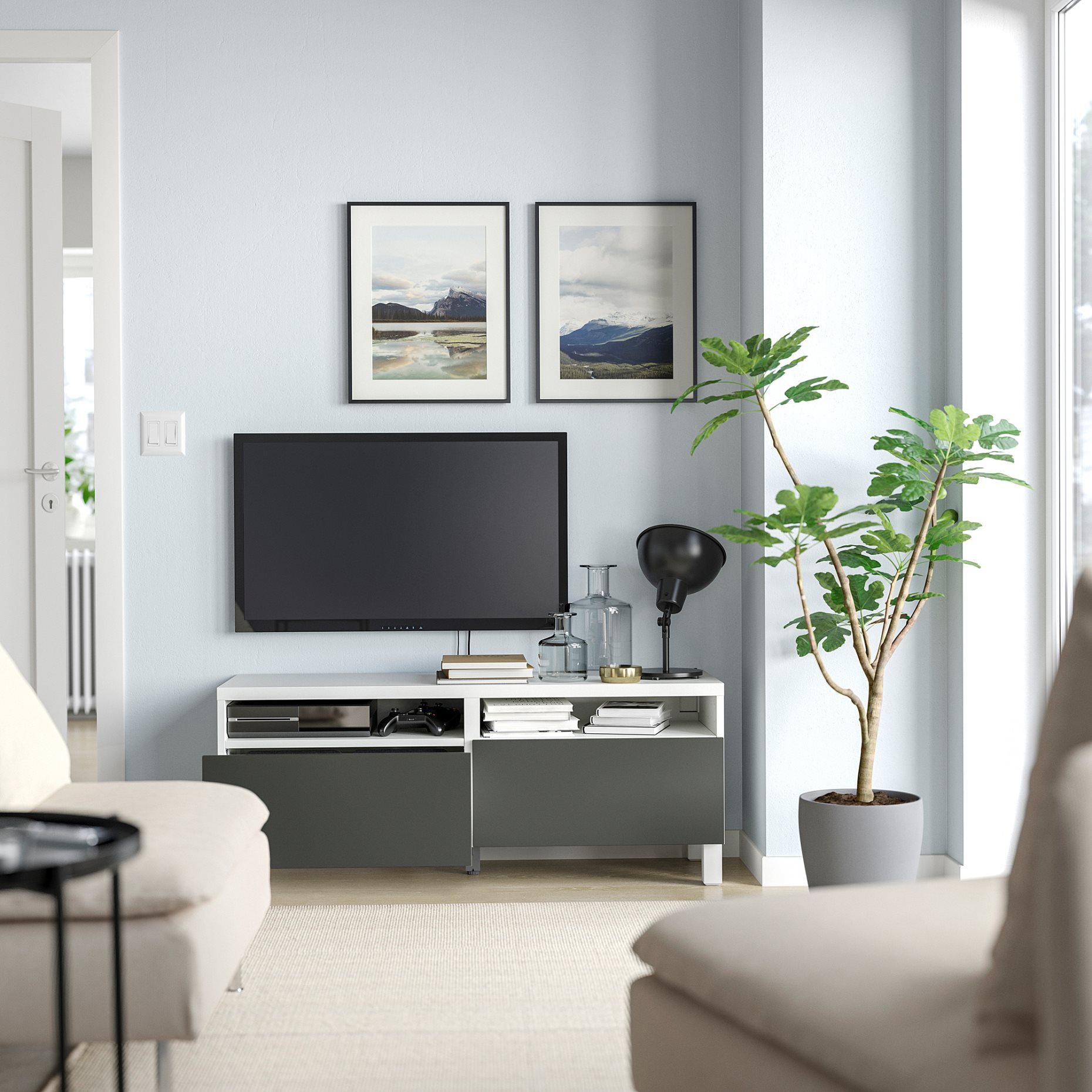 BESTÅ, TV шкаф с чекмеджета, 395.729.65