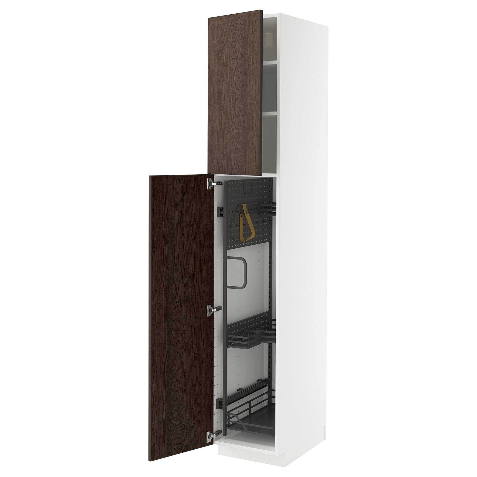 METOD, висок шкаф с отдел. за почиств. аксесоари, 395.738.80