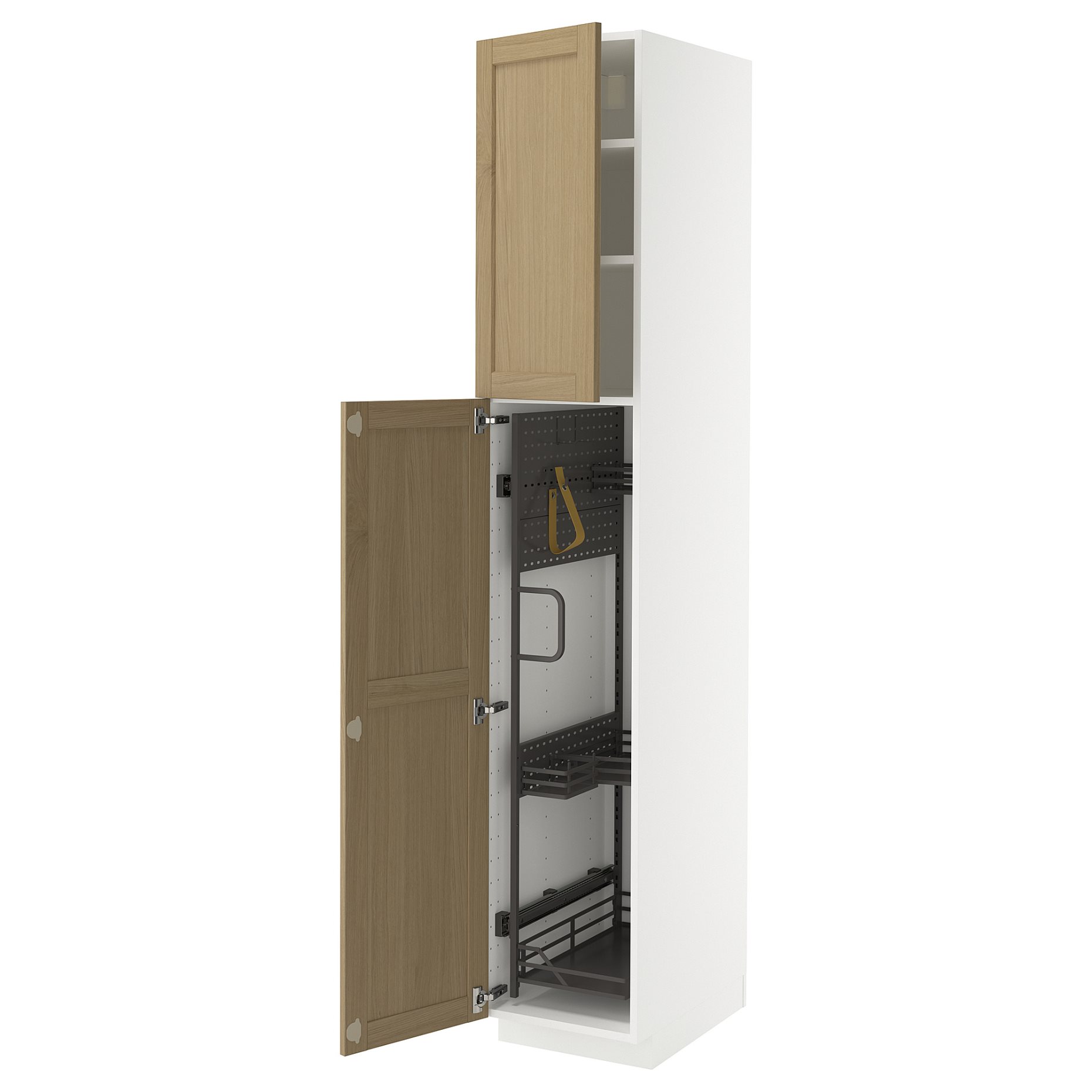 METOD, висок шкаф с отдел. за почиств. аксесоари, 395.741.96