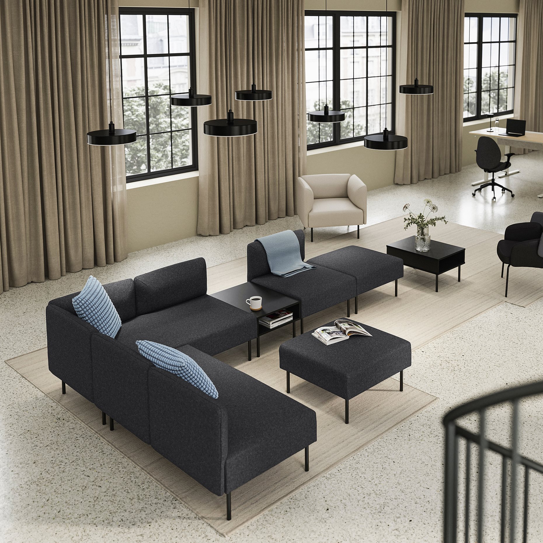 LILLEHEM, 6-местен мод диван с помощна маса, 395.747.52