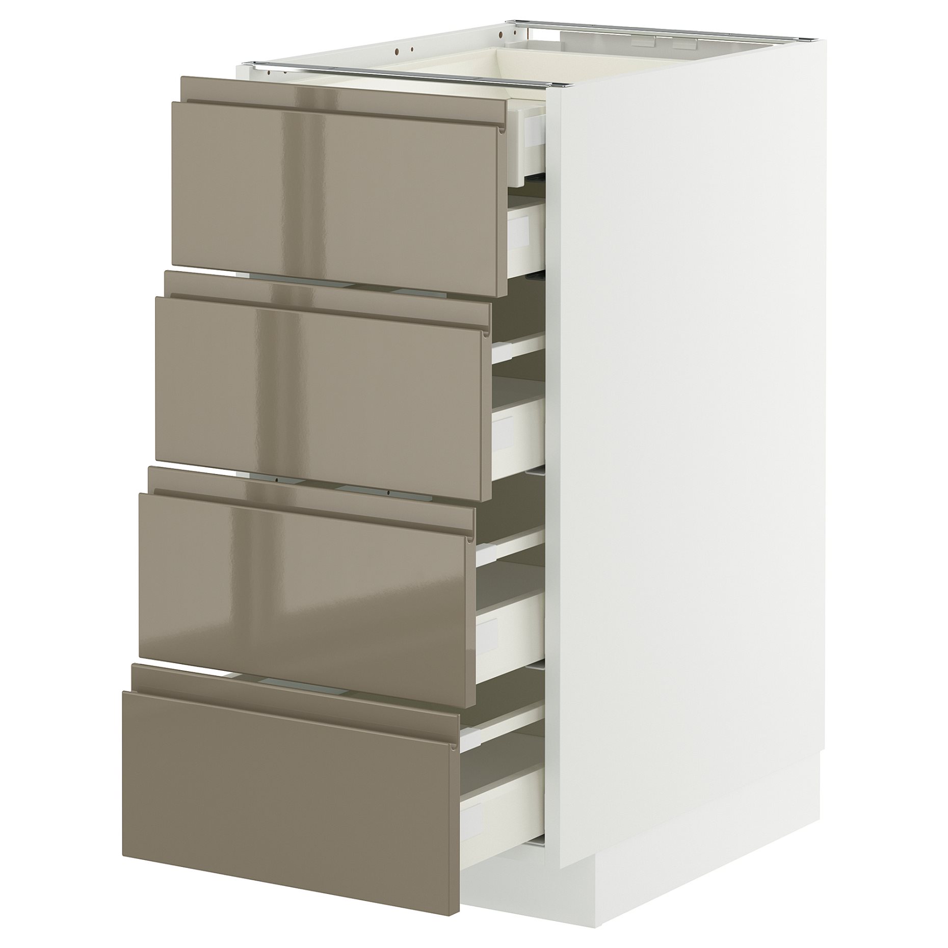 METOD/MAXIMERA, долен шкаф с 4 чела/2 ниски + 3 средни чекмеджета, 395.769.30