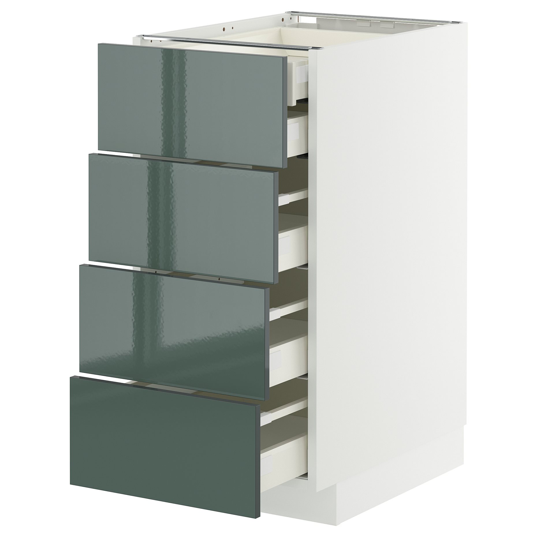 METOD/MAXIMERA, долен шкаф с 4 чела/2 ниски + 3 средни чекмеджета, 395.863.21