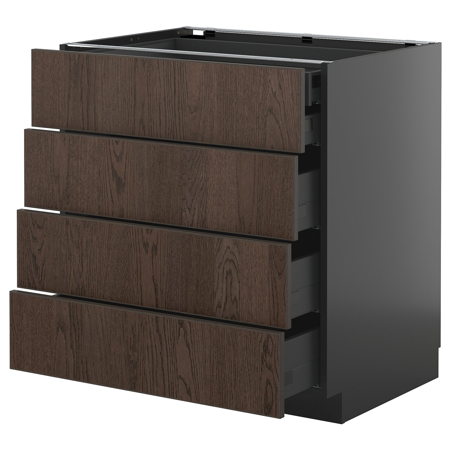 METOD/KNIVSHULT, долен шкаф с 4 чела/2 ниски + 3 средни чекмеджета, 395.871.94