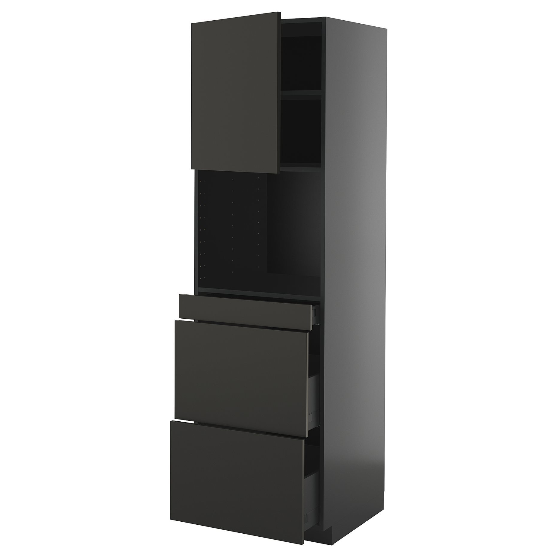 METOD/KNIVSHULT, висок шкаф за комби микров., врата/3 чекм., 395.885.32