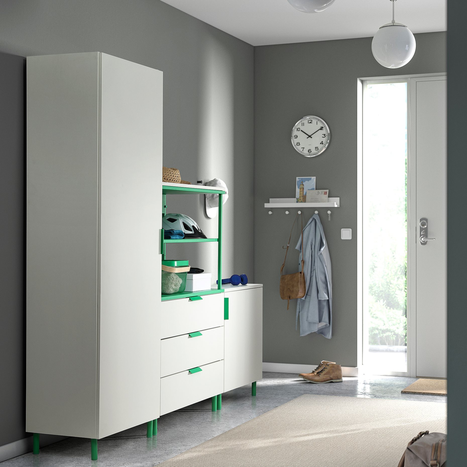 PLATSA, гардероб двукрилен + 3 чекмеджета, 395.962.64