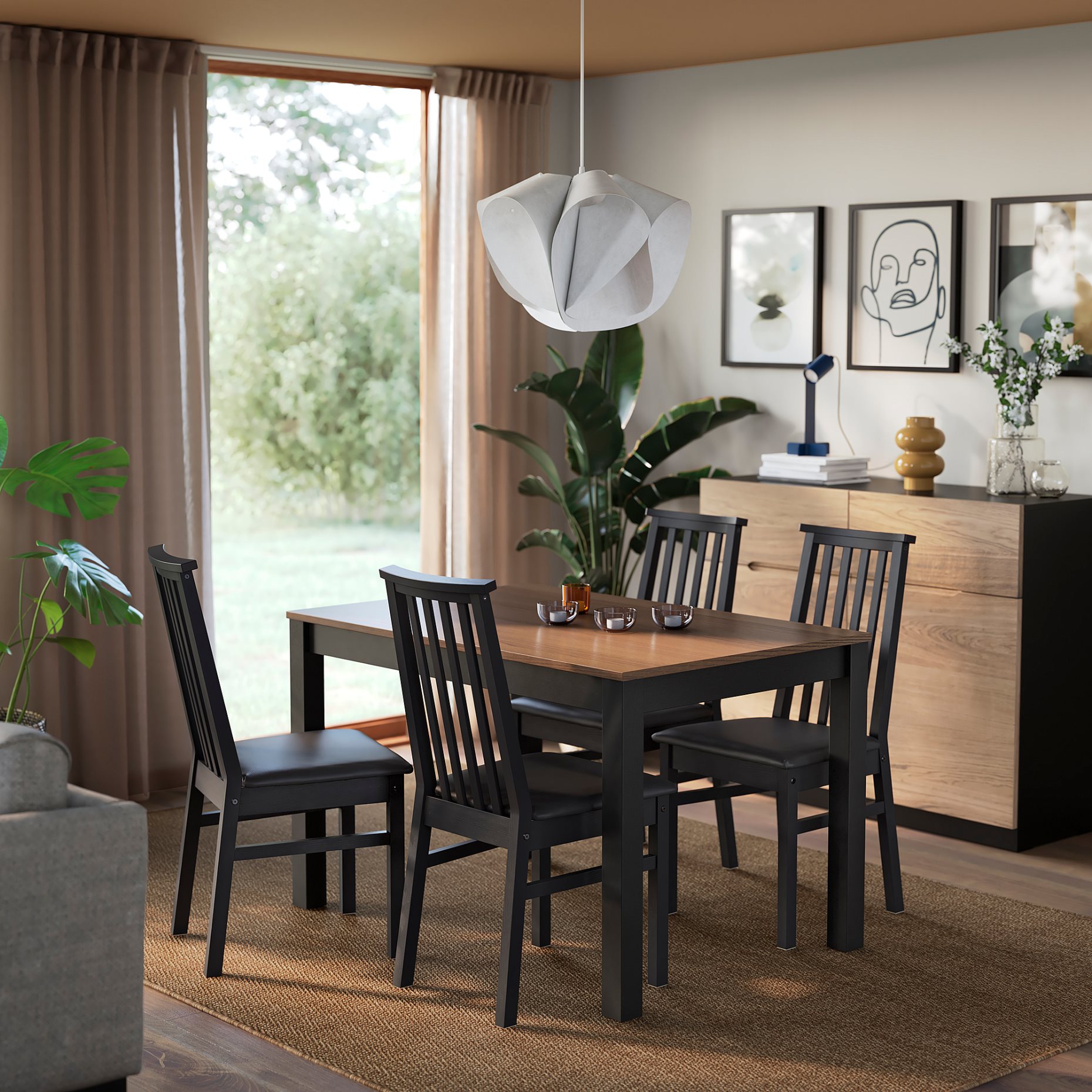 ÅLHULT/ÅLHULT, маса и 4 стола, 396.100.76