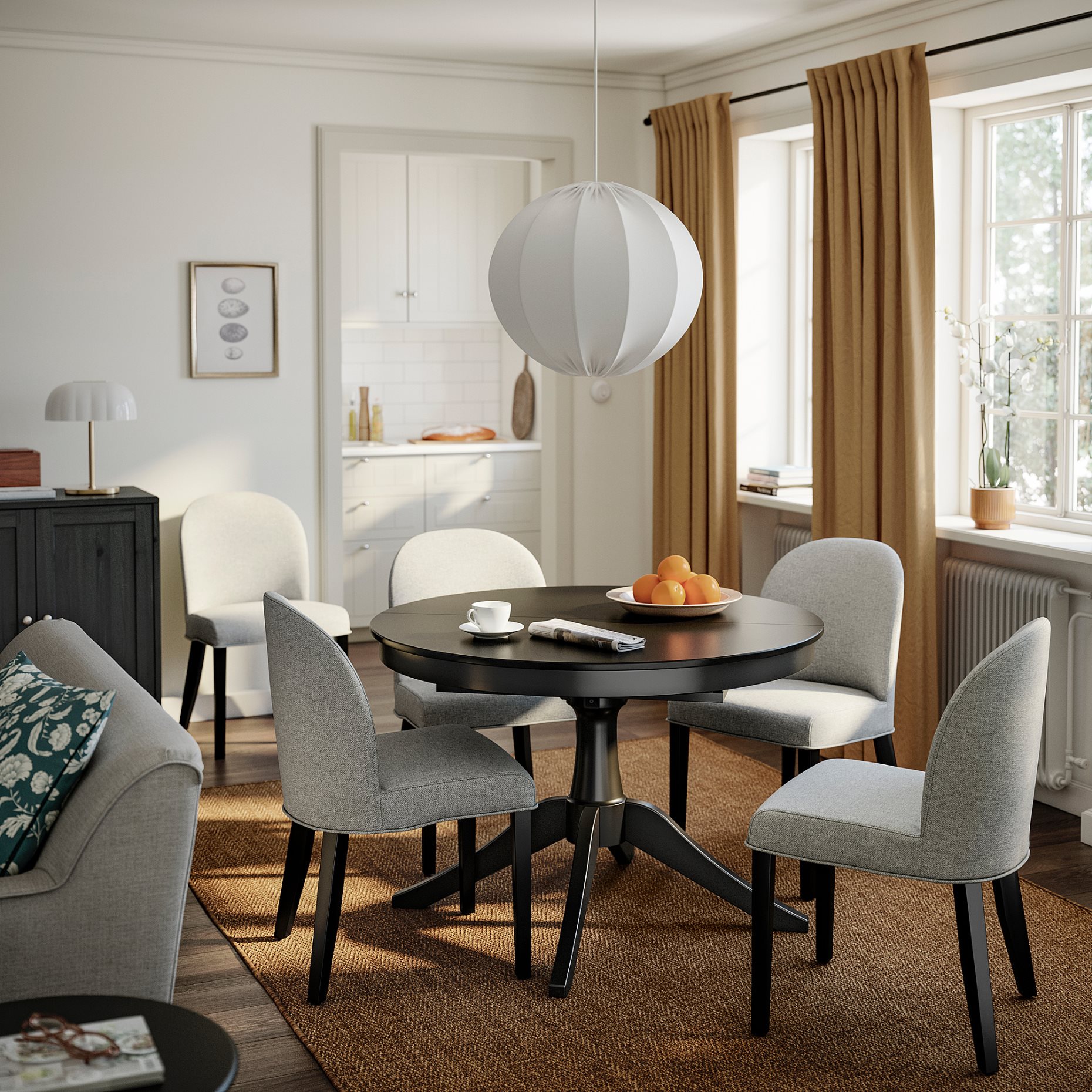 ROSENTORP/ROSENTORP, маса и 4 стола, 396.101.23