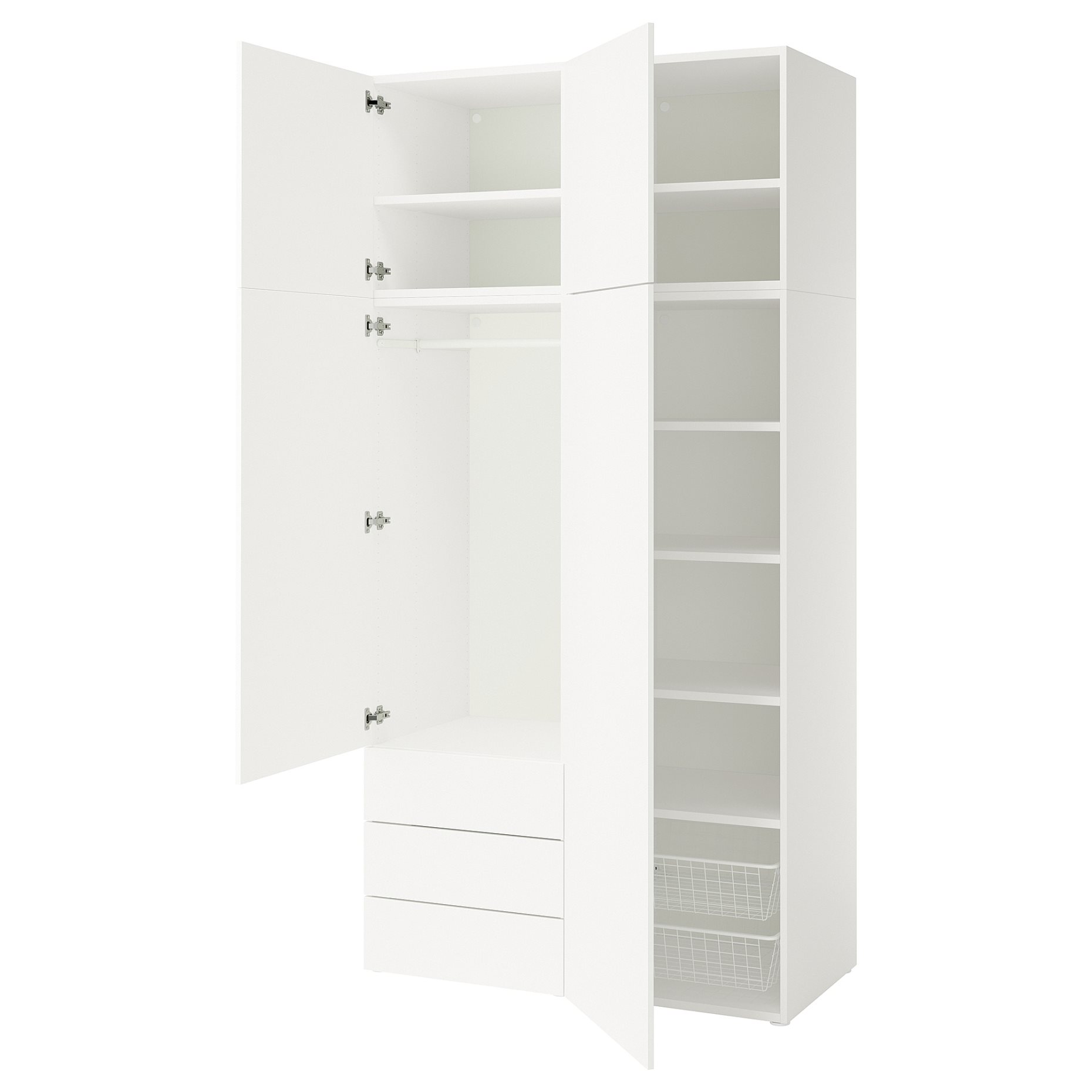 PLATSA, гардероб с 4 врати+3 чекмеджета, 120x57x241 см, 396.249.12