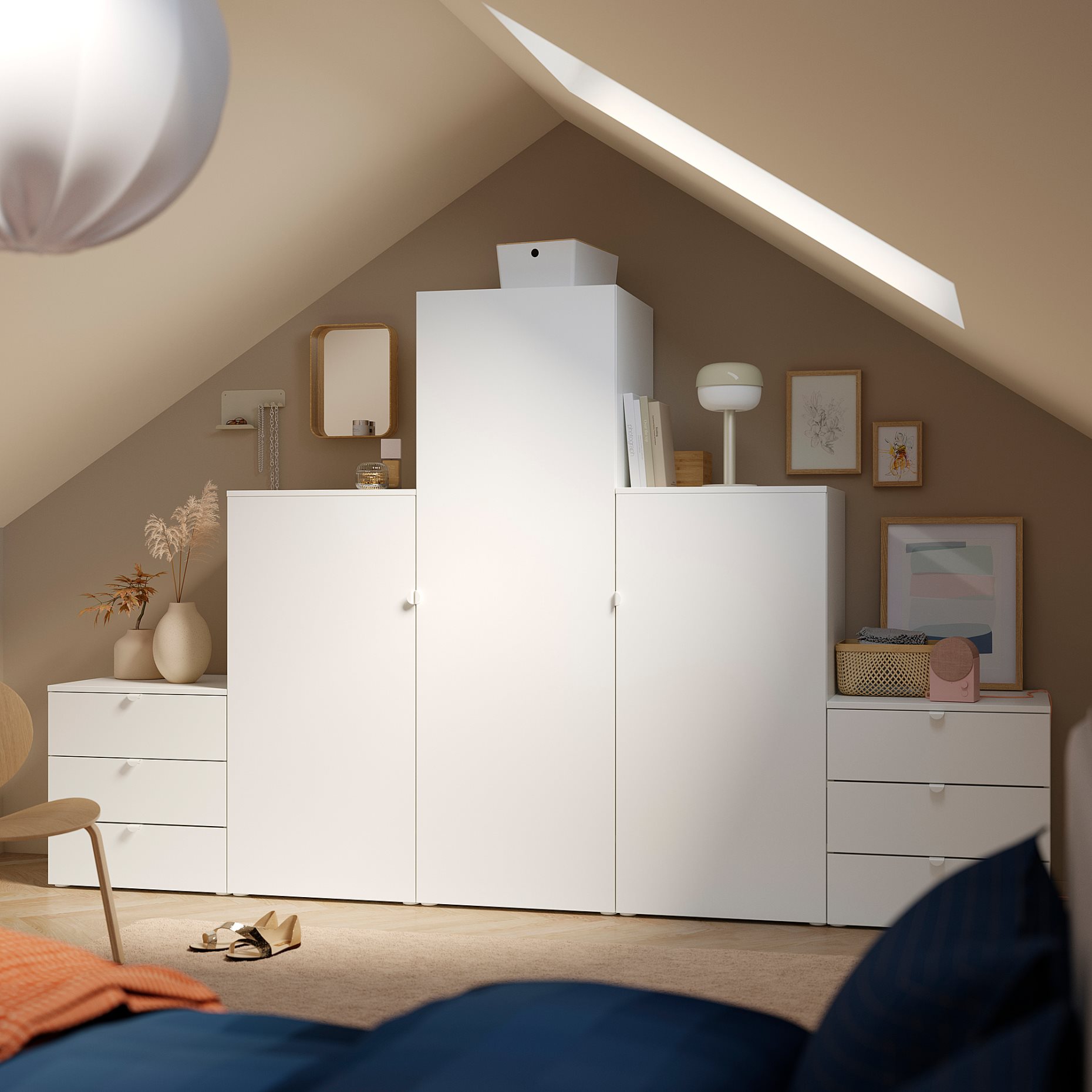PLATSA, гардероб с 3 врати+6 чекмеджета, 300x57x181 см, 396.251.05
