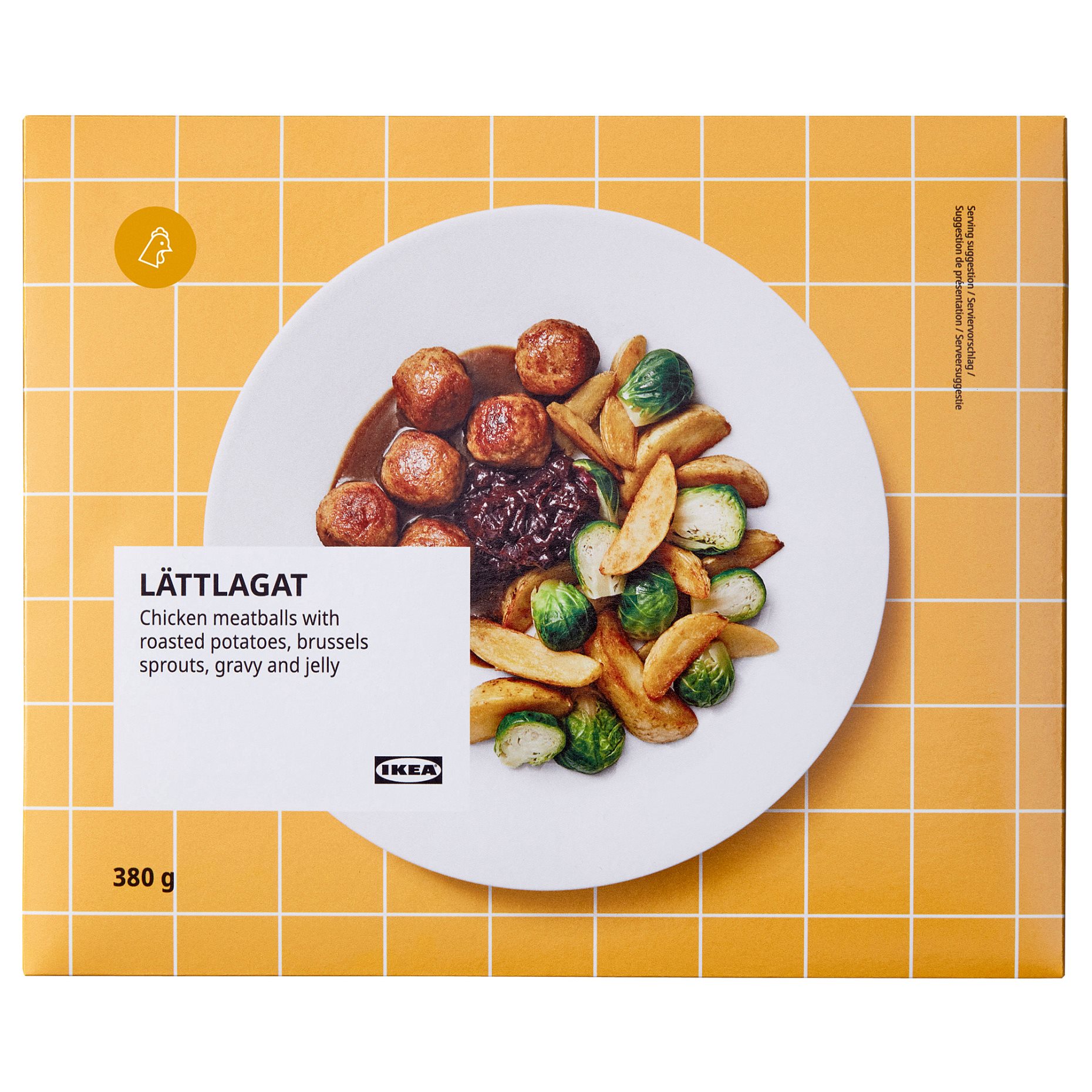 LATTLAGAT, Пилешки кюфтета с картофи, брюкселско зеле, сос и желе, 405.061.92