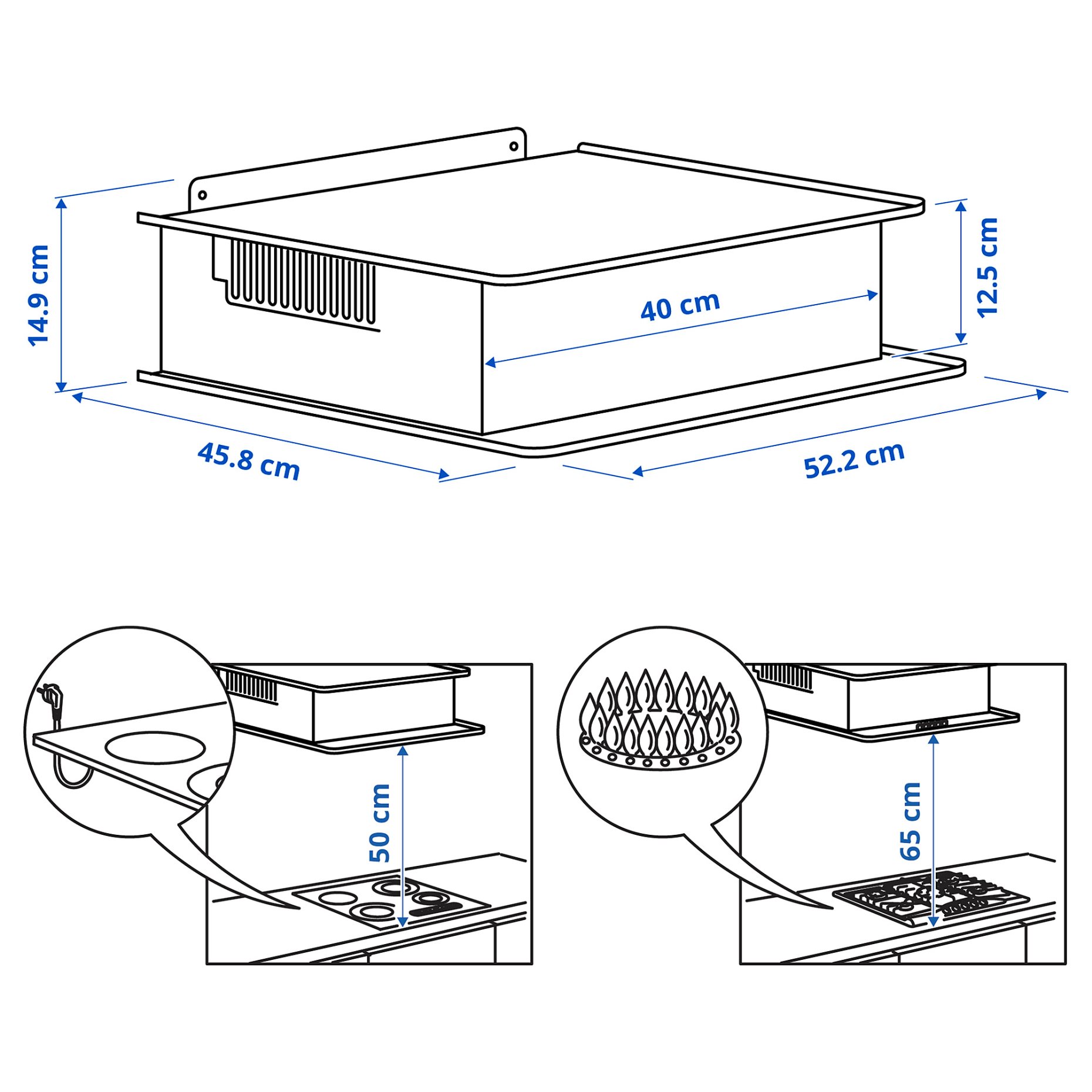 VIGGBO, аспиратор за стенен монтаж, IKEA 300, 405.931.32