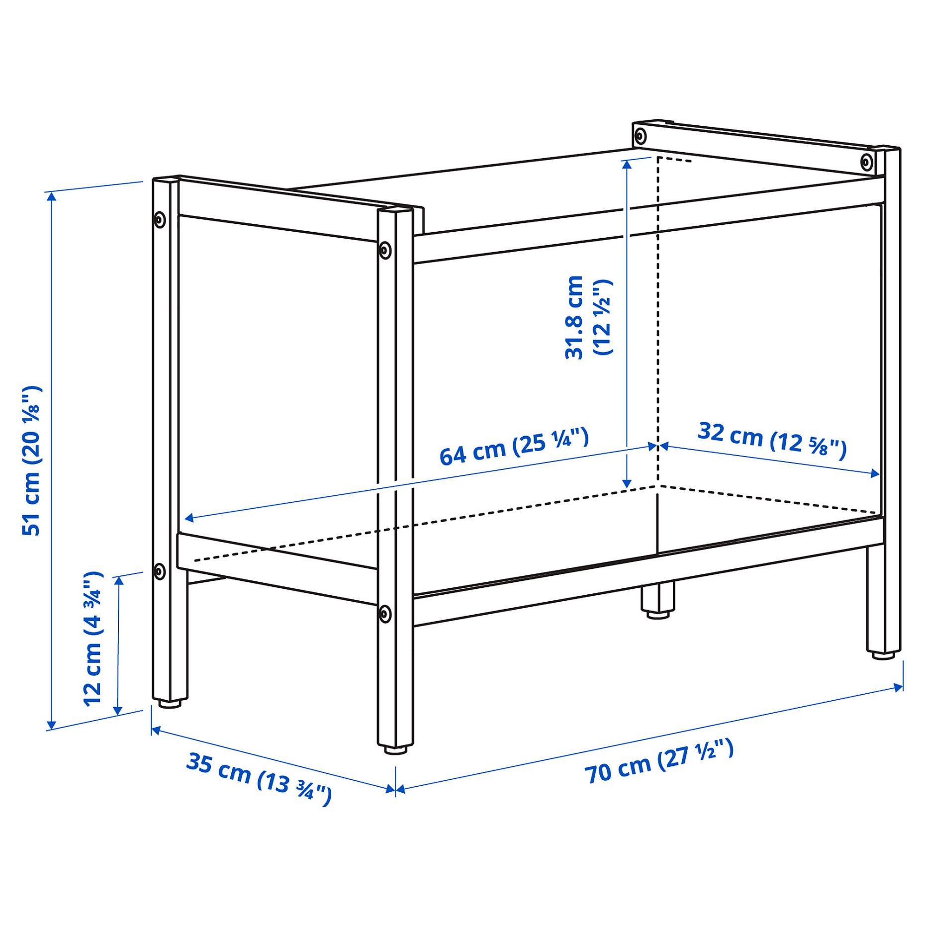 EKENABBEN, шкаф, 70x35x51 см, 405.952.06