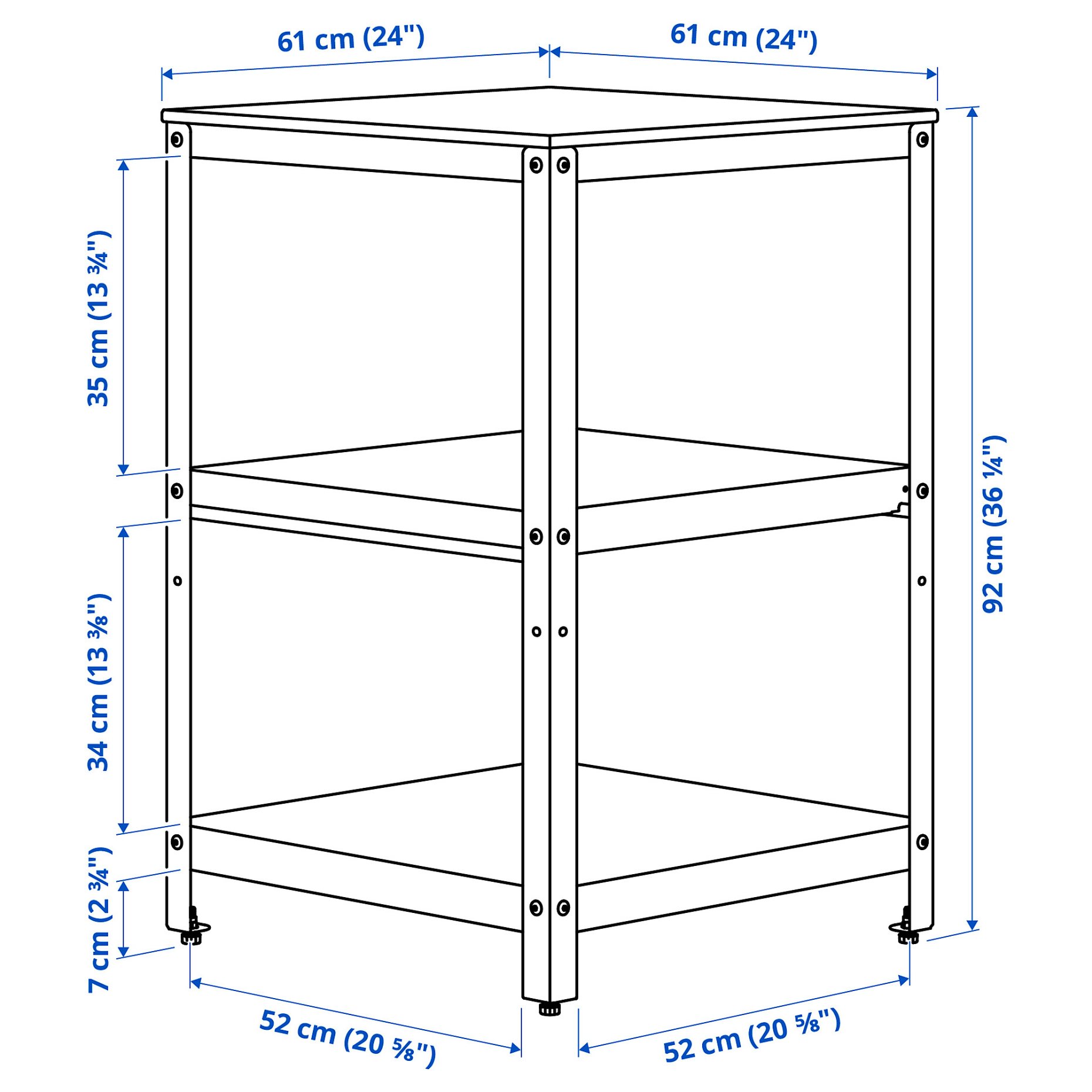GRILLSKÄR, открит кухненски модул, 61x61 см, 405.987.90