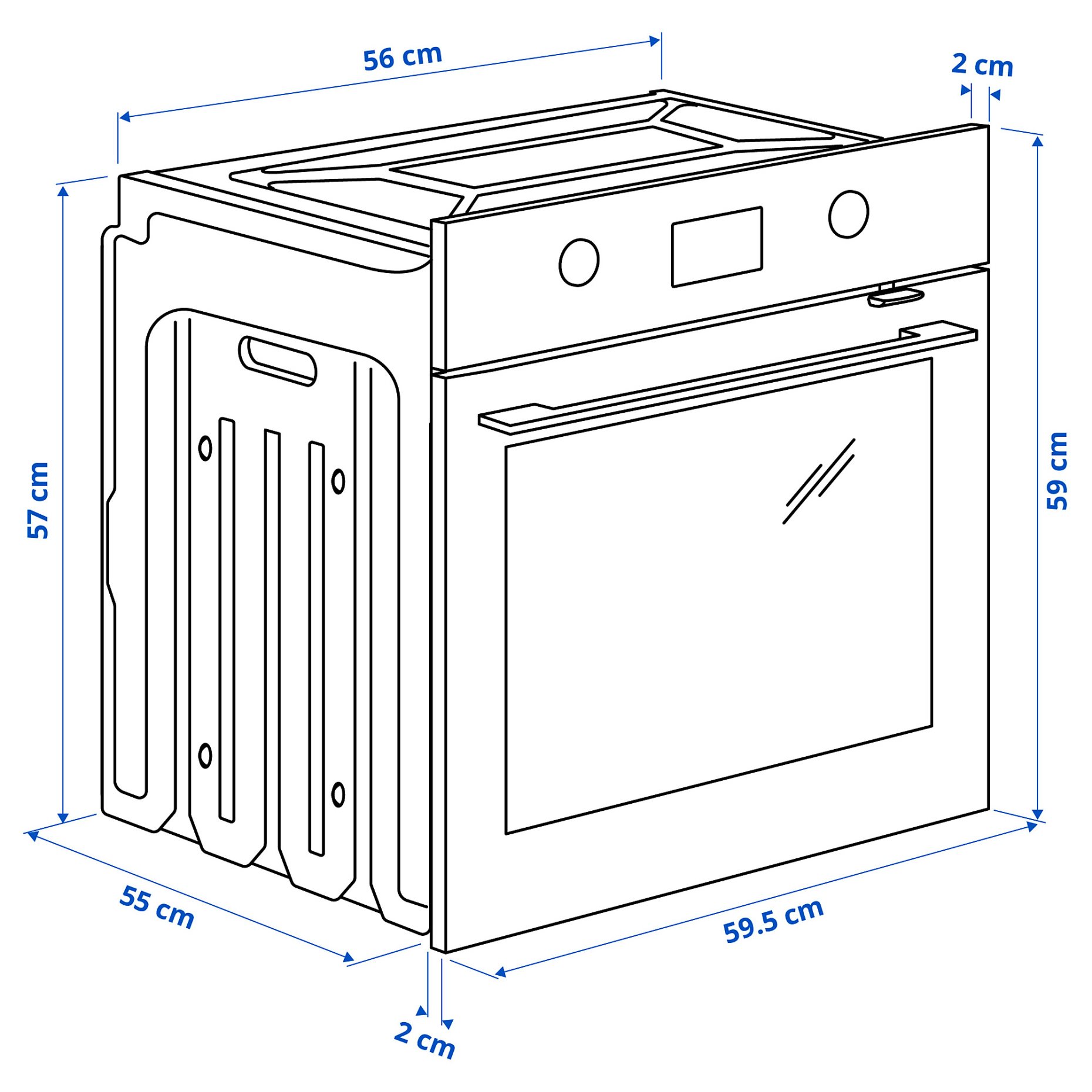 FRILLESBO, фурна с вентилатор, пиролит. ф-я за допълнителна пара, IKEA 500, 406.002.36