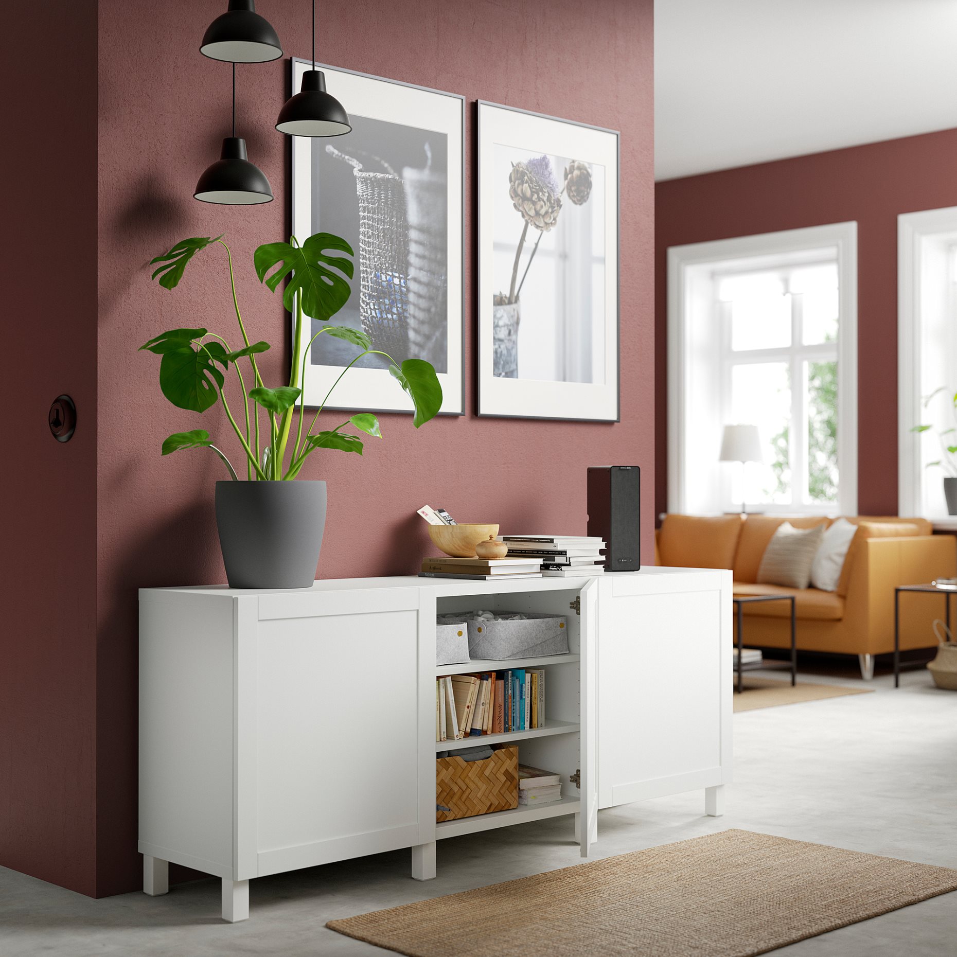 BESTÅ, комбиниран артикул за съхранение с врати, 491.397.41