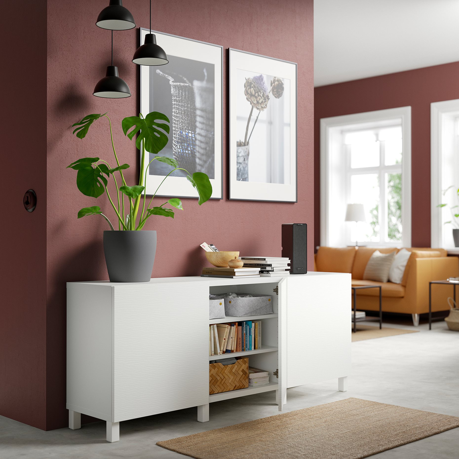 BESTÅ, комбиниран артикул за съхранение с врати, 491.398.97