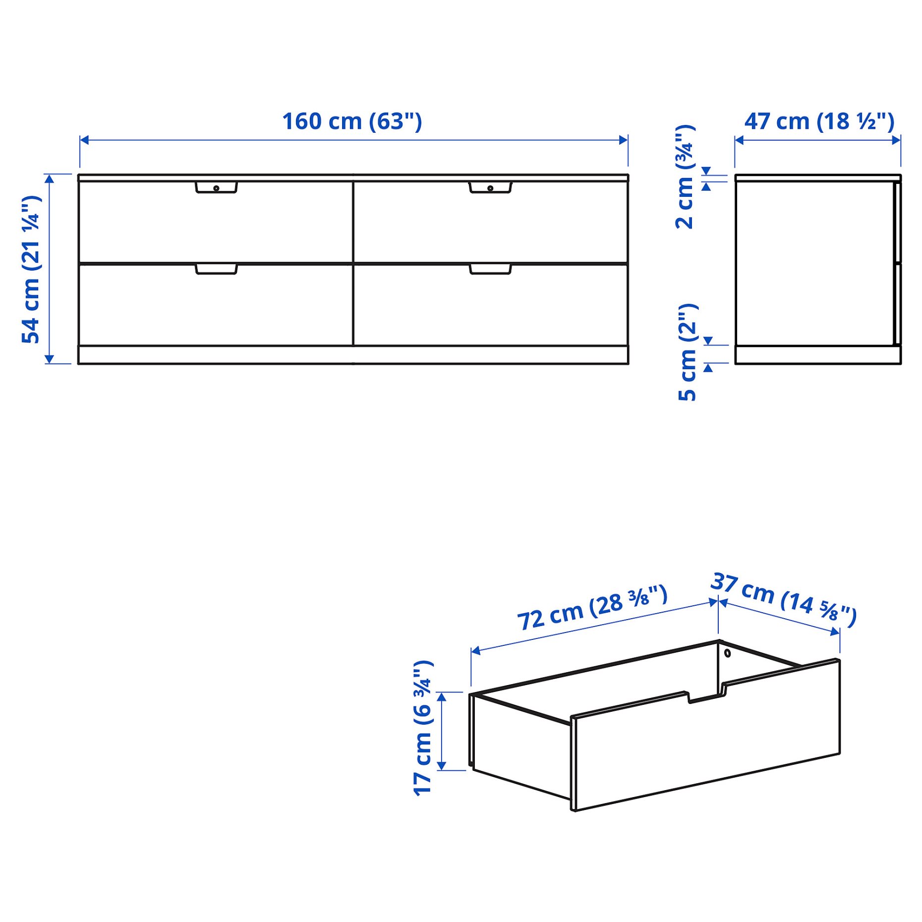 NORDLI, скрин с 4 чекмеджета, 492.394.96