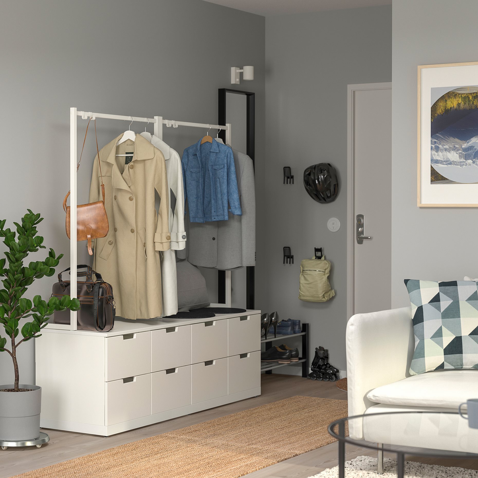 NORDLI, скрин с 8 чекмеджета, 492.952.08