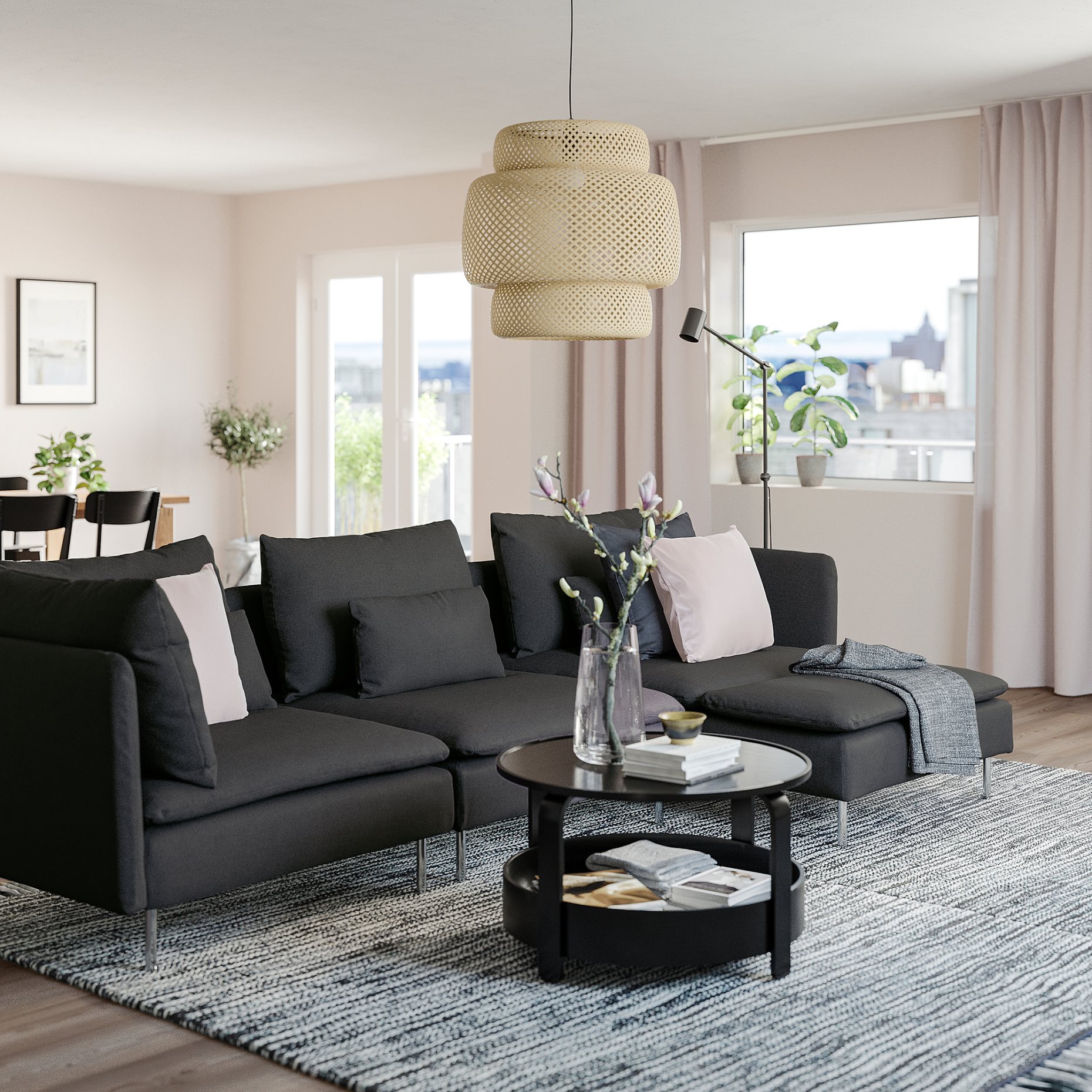 SÖDERHAMN, 4-местен диван с лежанка, 494.496.11