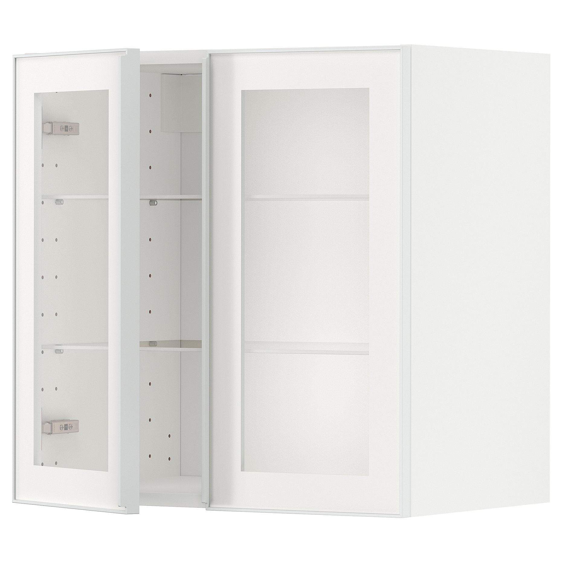 METOD, стенен шкаф с рафтове/2 стъкл. врати, 494.905.54