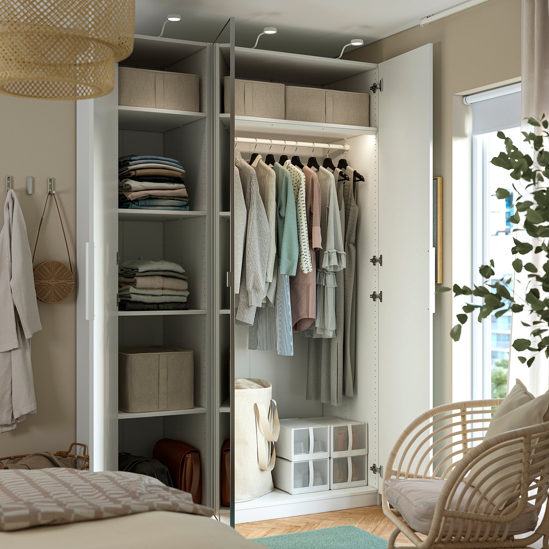 PAX/FORSAND/AHEIM, гардероб - комбинация, 150x60x236 см, 495.536.50
