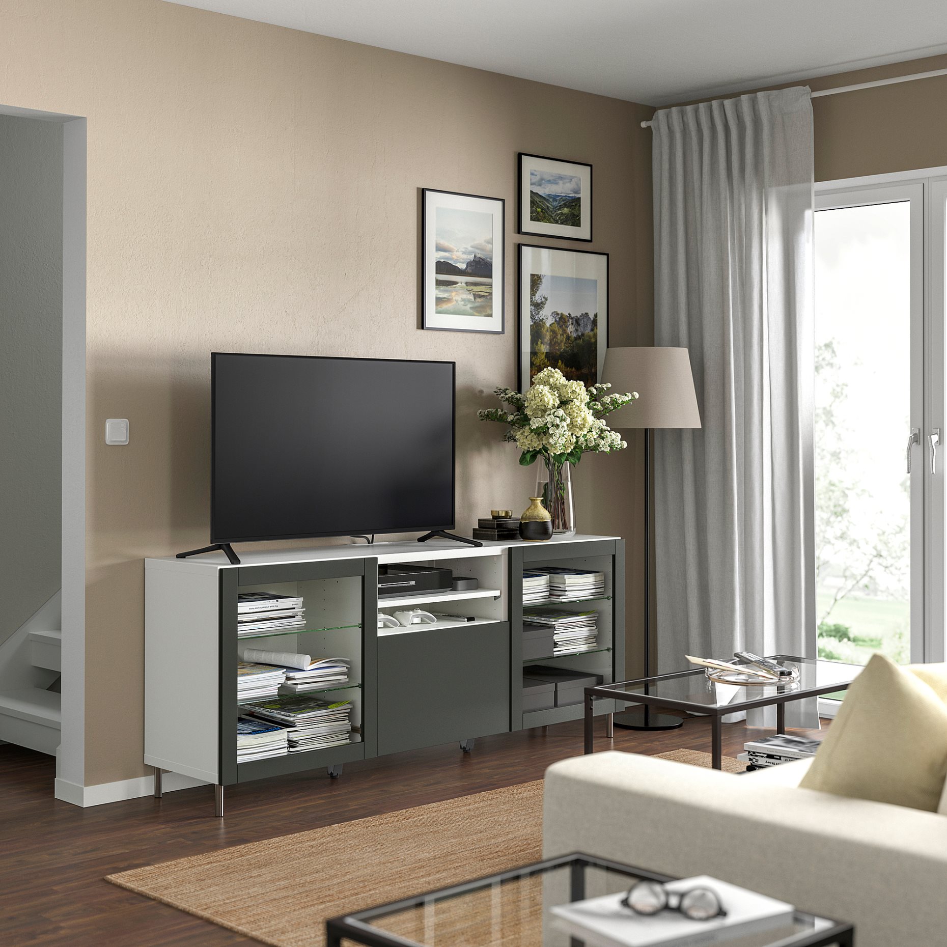 BESTÅ, TV шкаф с чекмеджета, 495.749.83