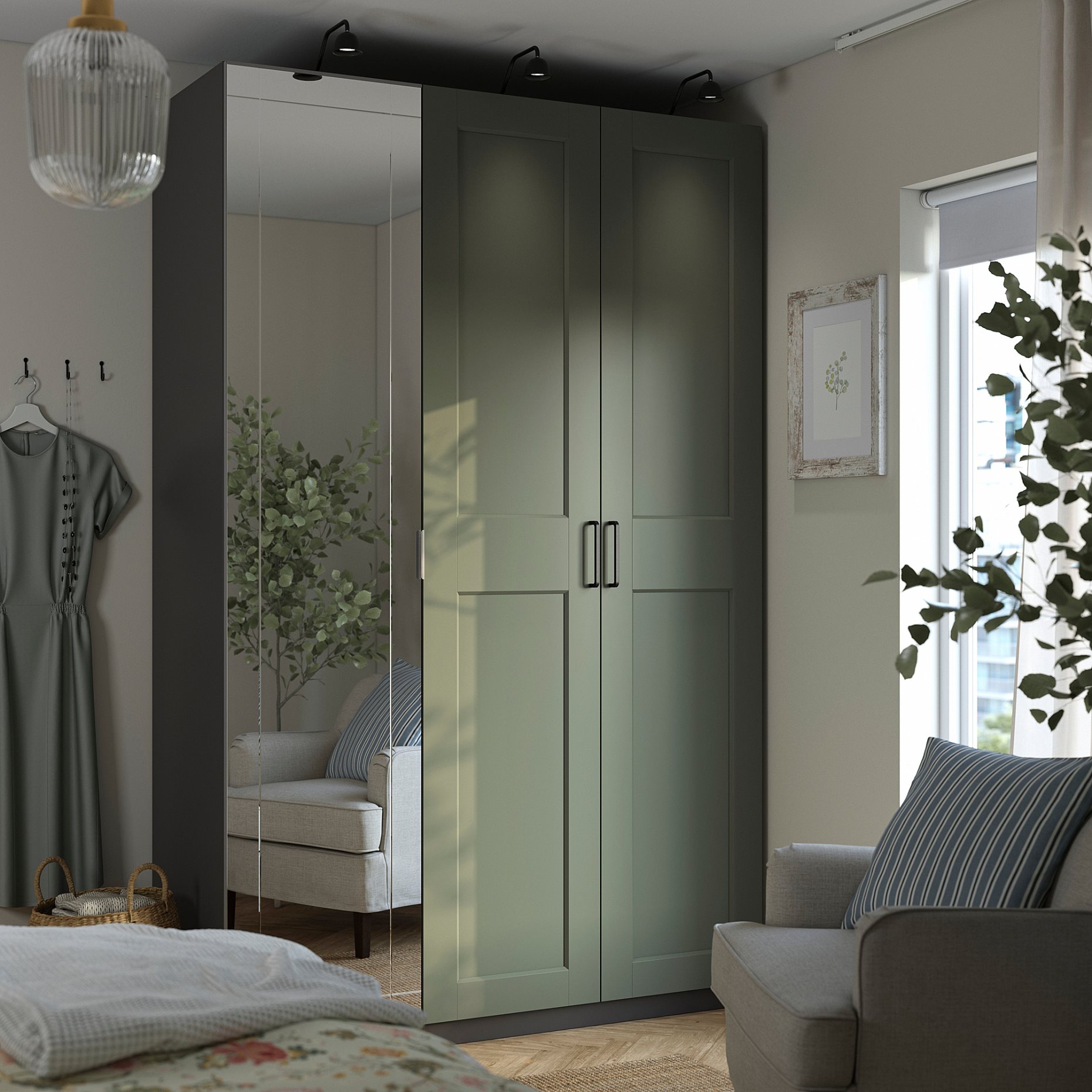 PAX/KAMMARTORP/GRIMO, гардероб - комбинация, 495.792.64