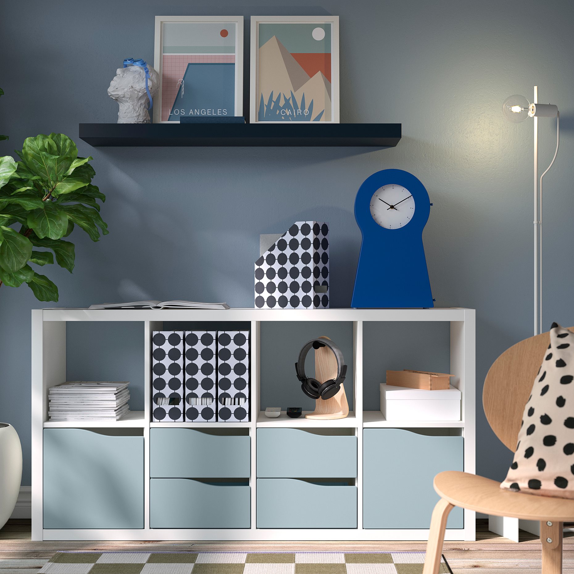 KALLAX, етажерка, с 2 врати/4 чекмеджета, 495.799.71