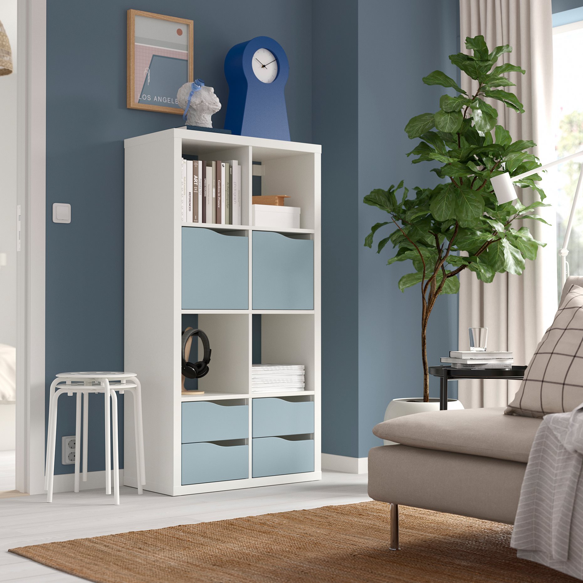 KALLAX, етажерка, с 2 врати/4 чекмеджета, 495.799.71