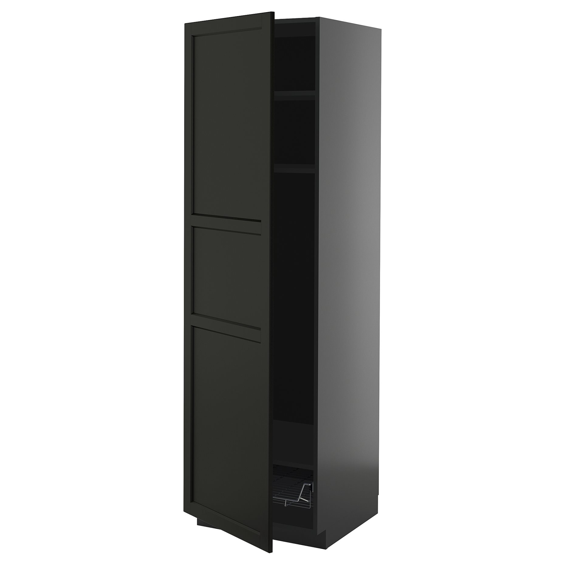 METOD, висок шкаф с рафтове/тел. кошница, 495.896.87
