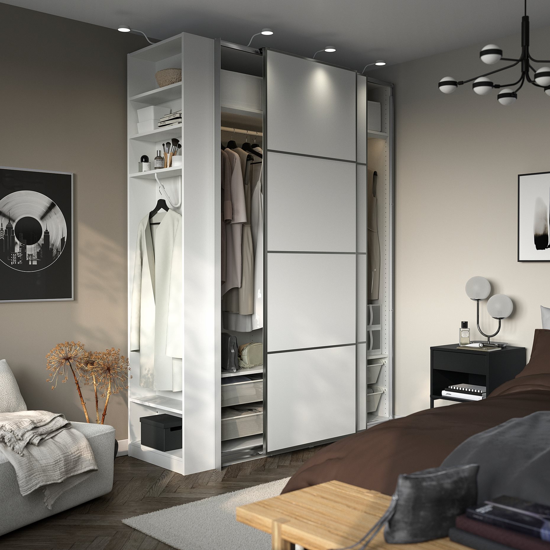 PAX/MEHAMN, гардероб с плъзгащи се врати, 496.069.84
