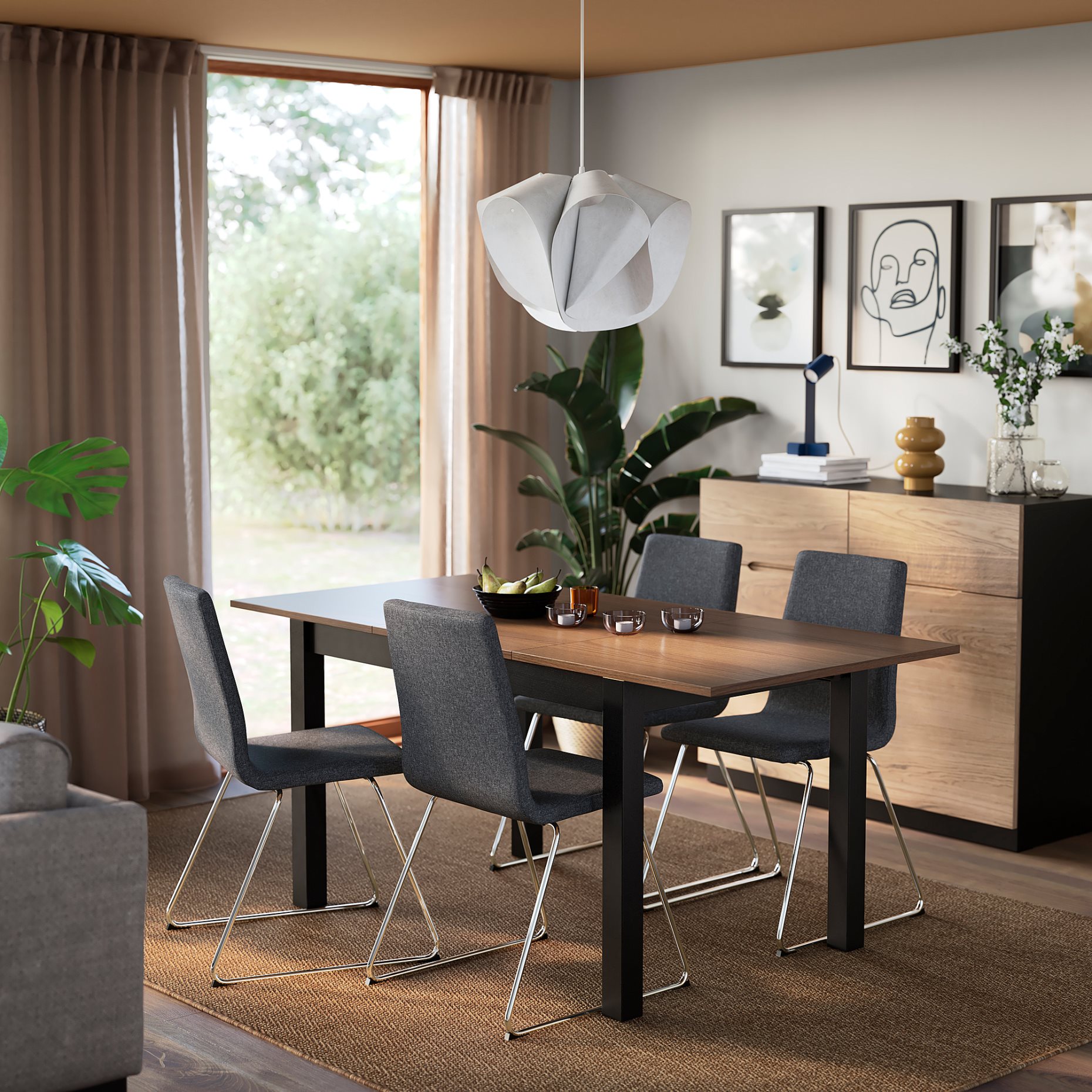 ÅLHULT/LILLÅNÄS, маса и 4 стола, 496.100.90