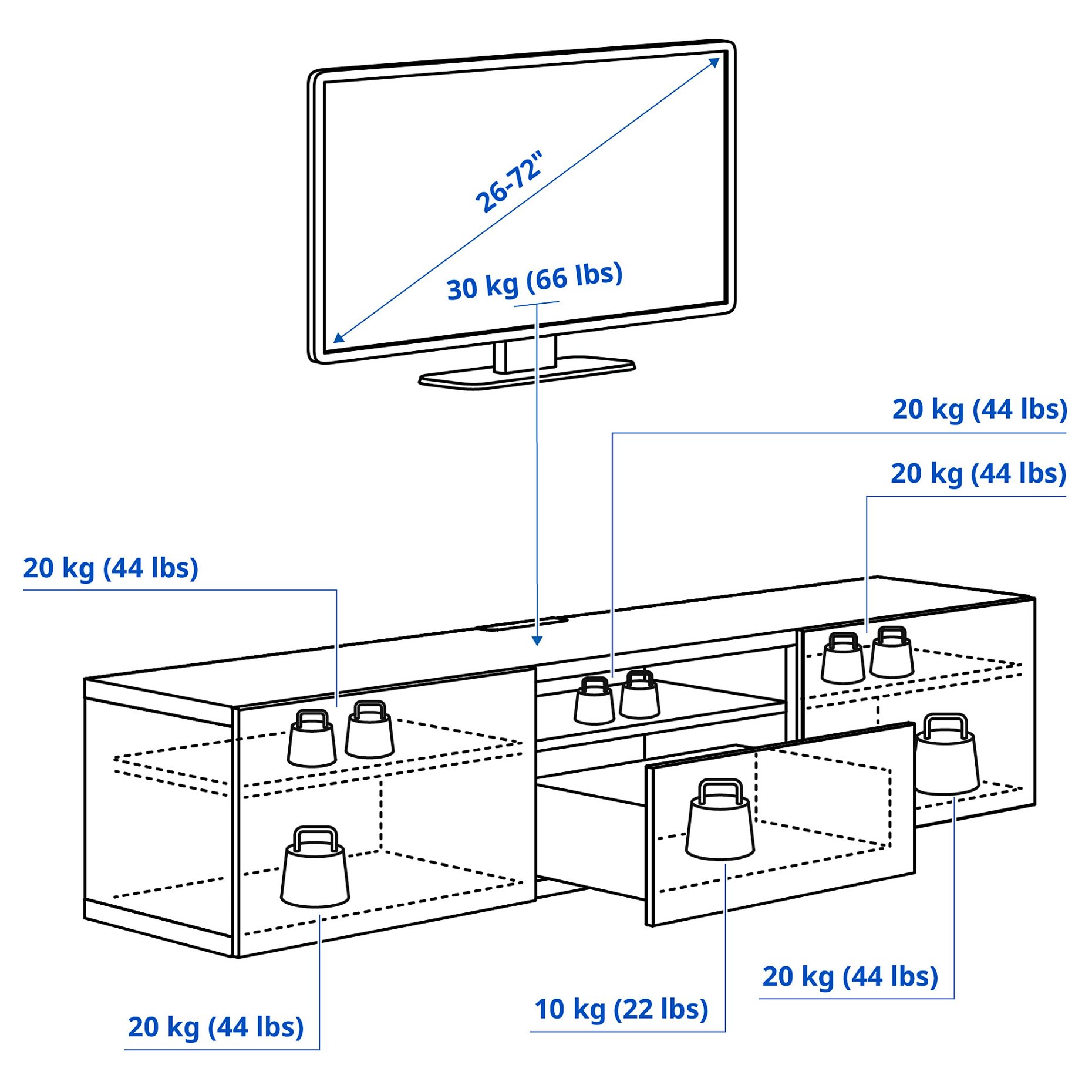 BESTÅ, TV шкаф, 496.121.45