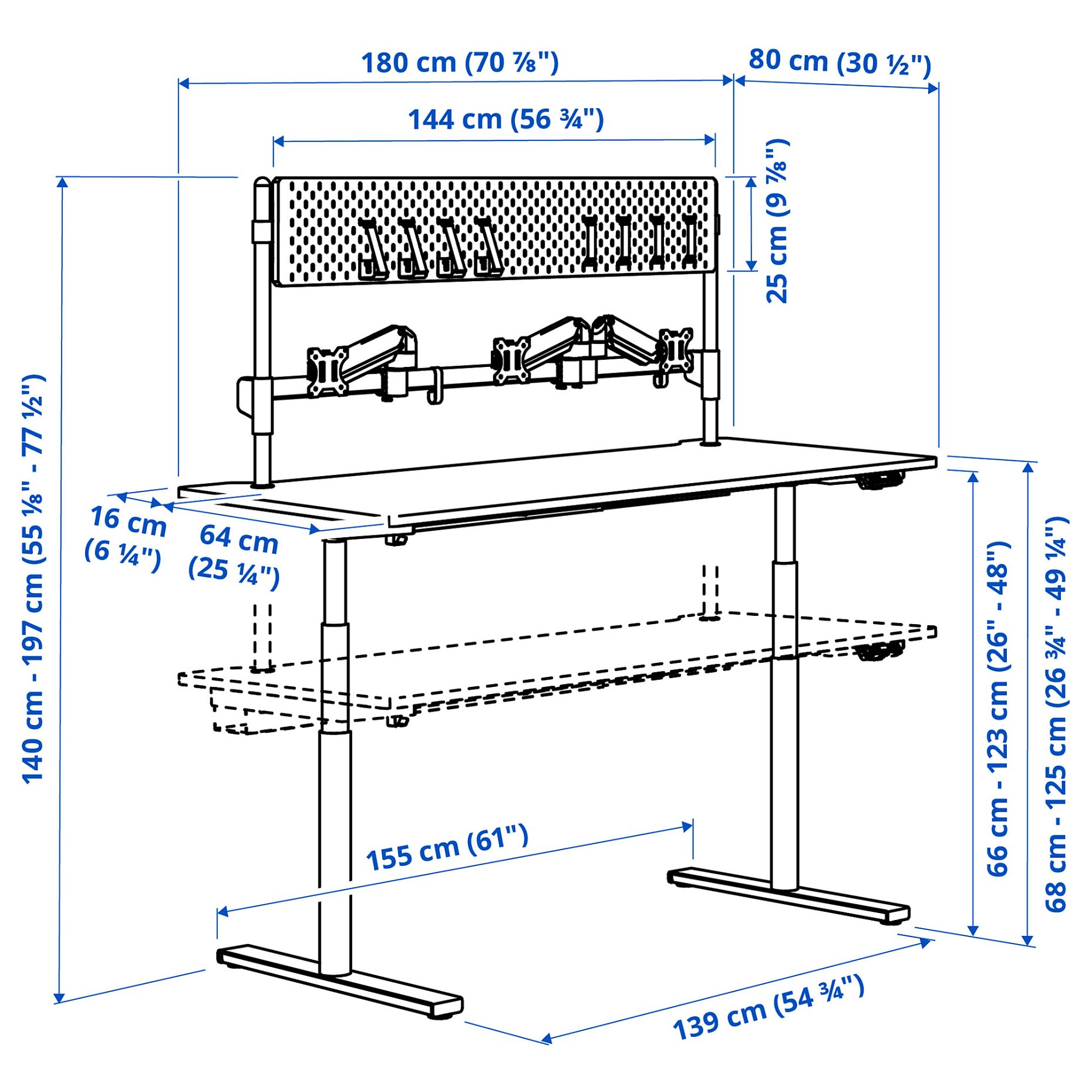 MÅLOMRÅDE, гейминг бюро за стоене/седене, 505.858.05