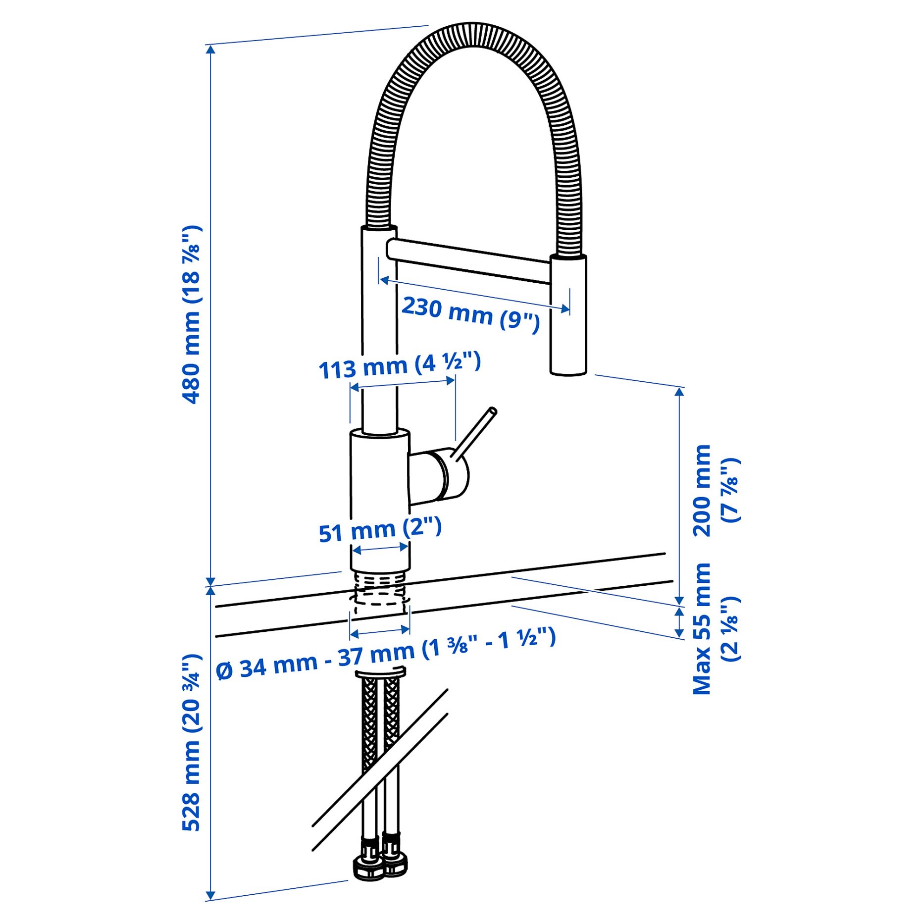 SALLSJÖN, изтеглящ се кухненски смеситил със струйник, 506.045.59