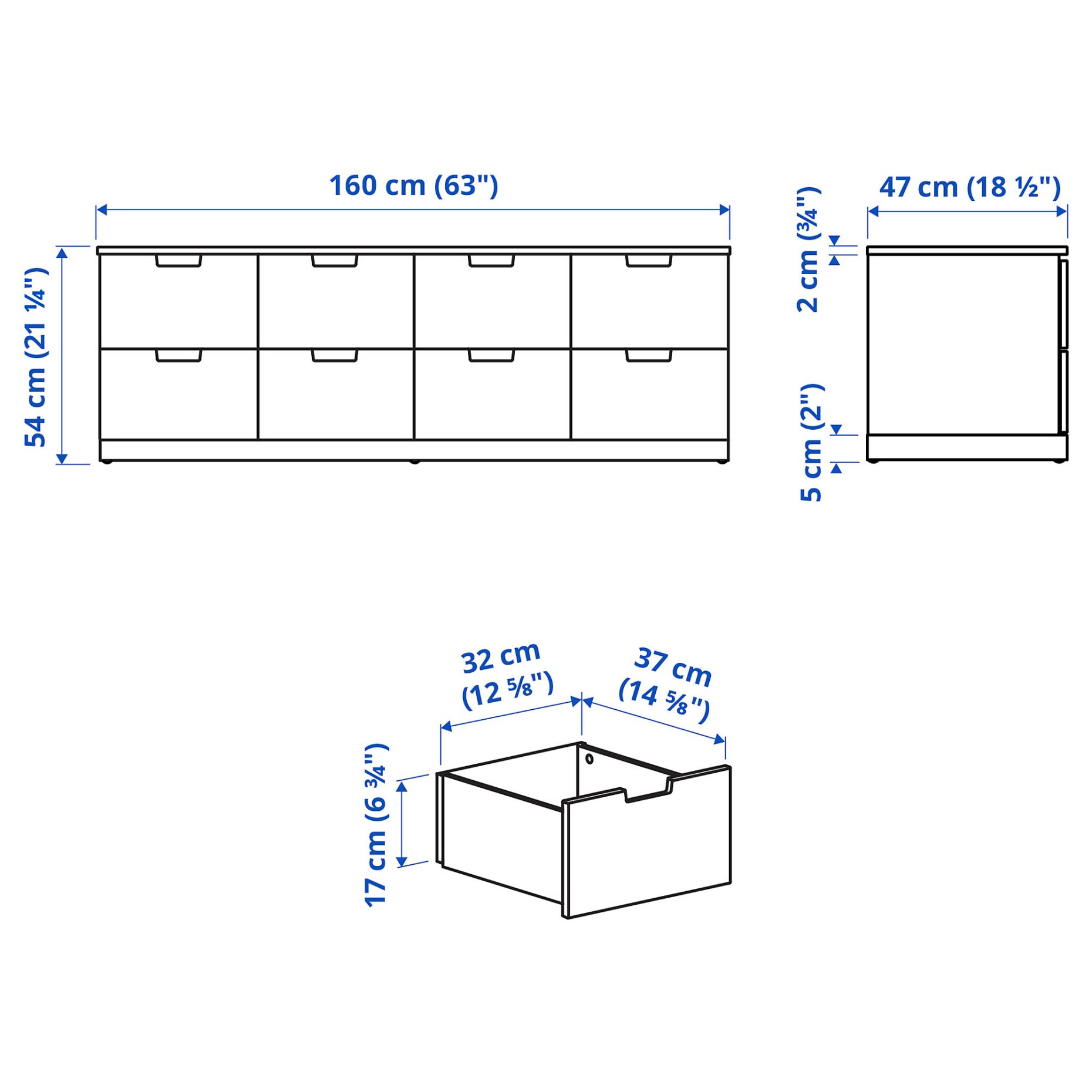 NORDLI, скрин с 8 чекмеджета, 592.395.04