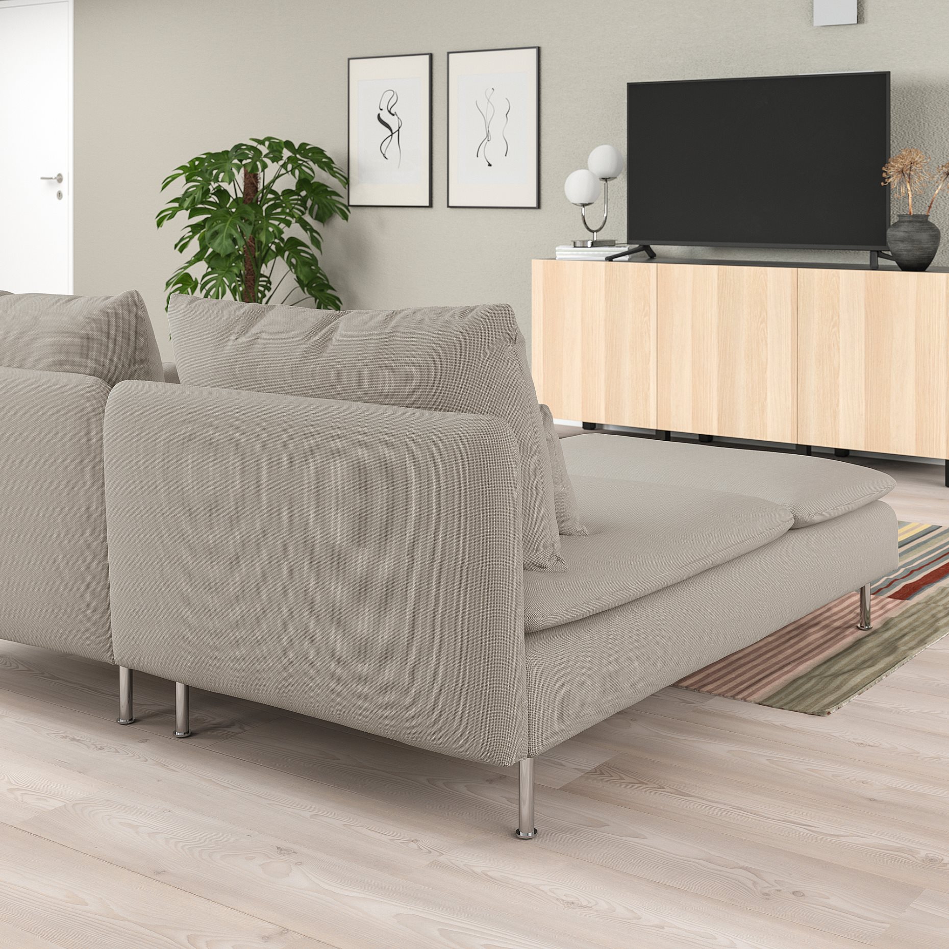 SÖDERHAMN, 4-местен диван с лежанка с отворен край, 594.497.00