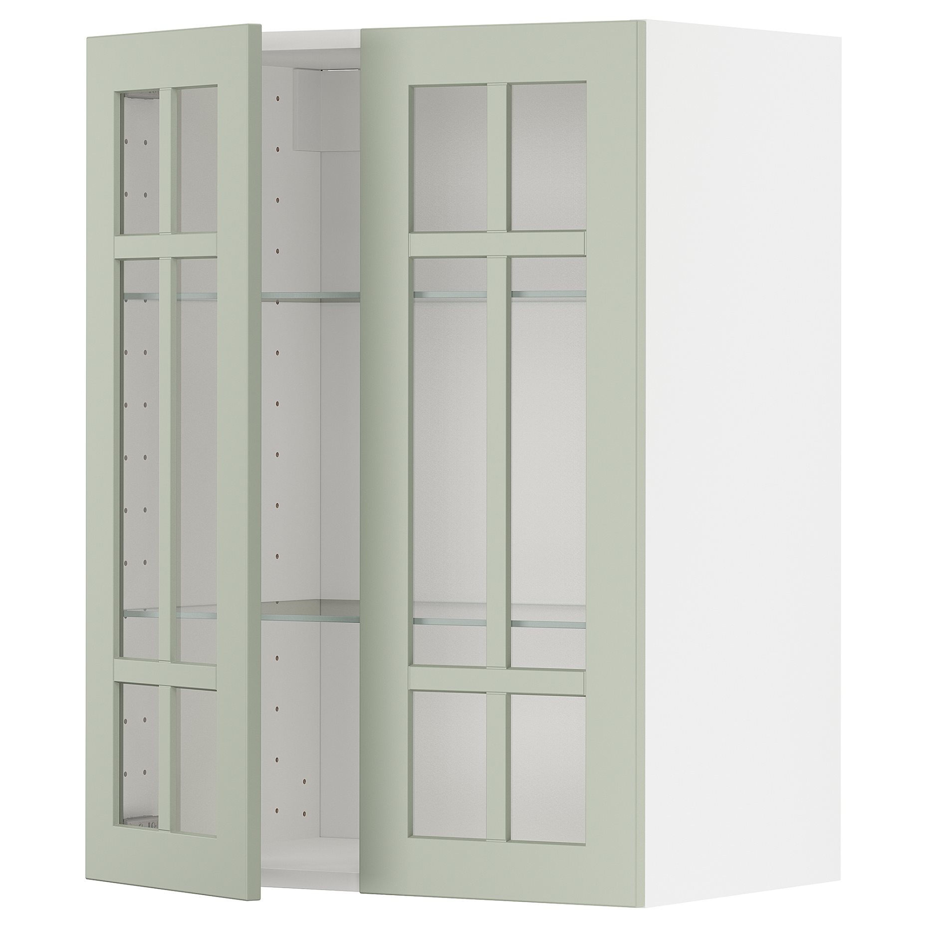 METOD, стенен шкаф с рафтове/2 стъкл. врати, 594.871.55