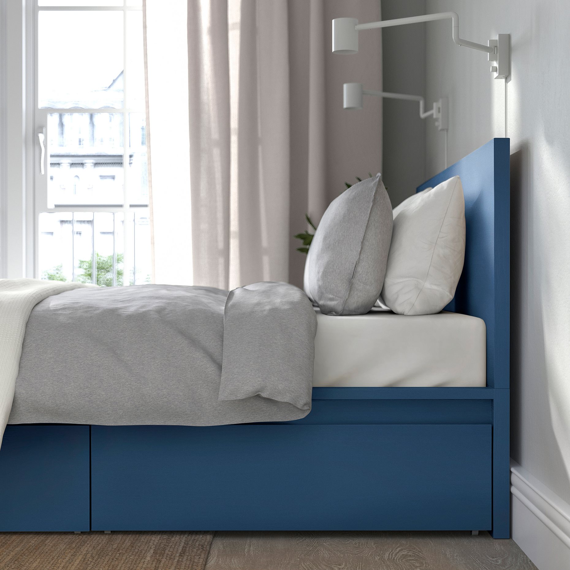 MALM, високо легло с 2 контейнера, 595.599.44