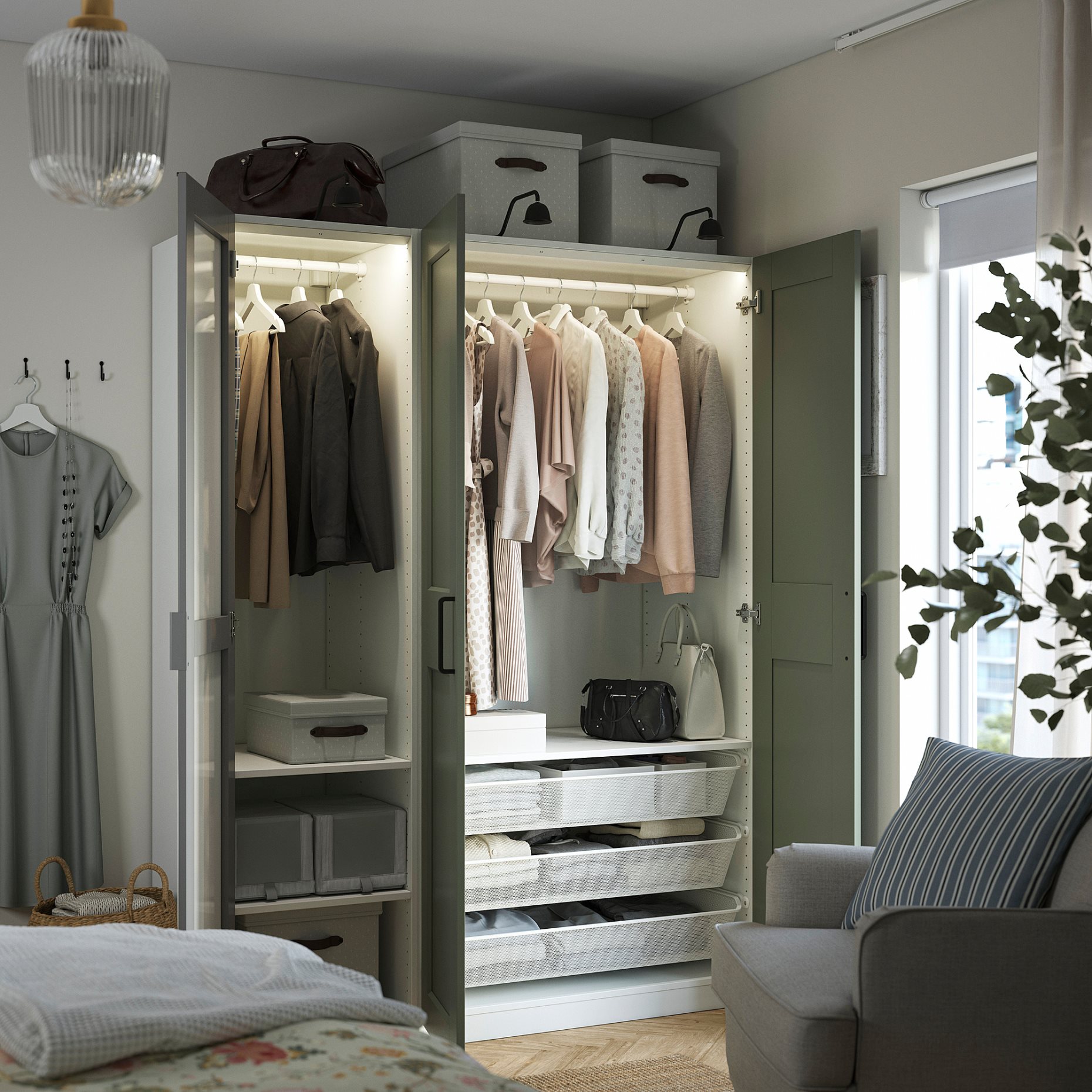 PAX/KAMMARTORP/GRIMO, гардероб - комбинация, 595.792.49