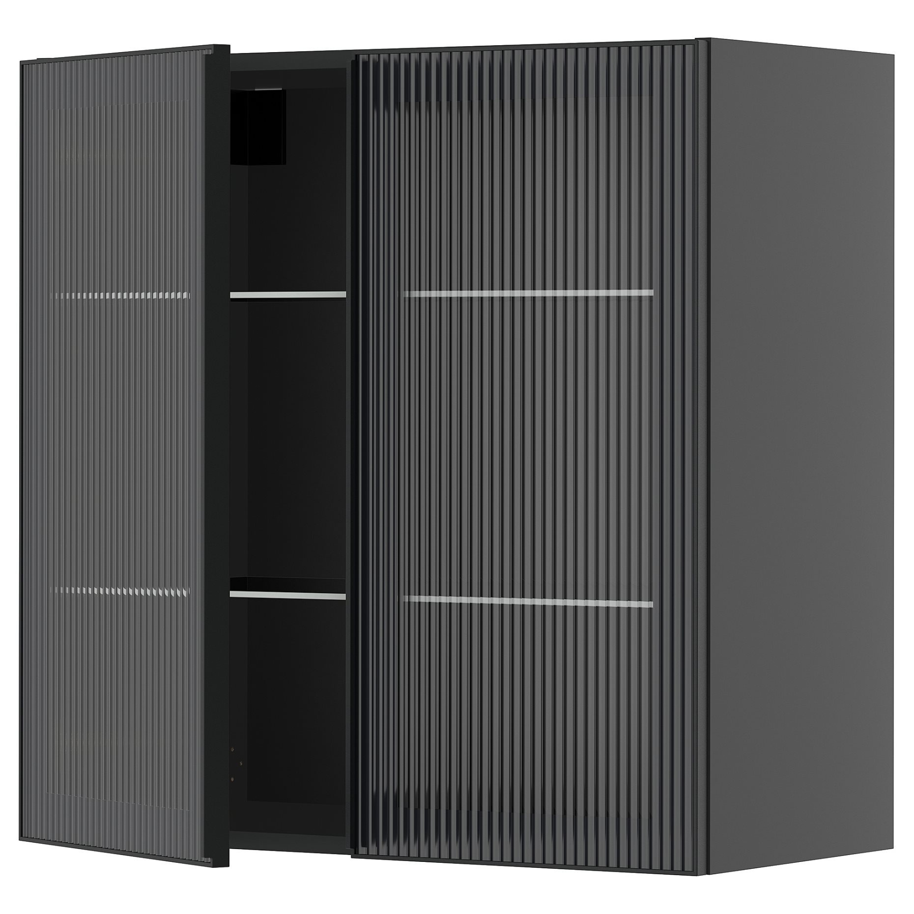 METOD, стенен шкаф с рафтове/2 стъклени врати, 595.868.53