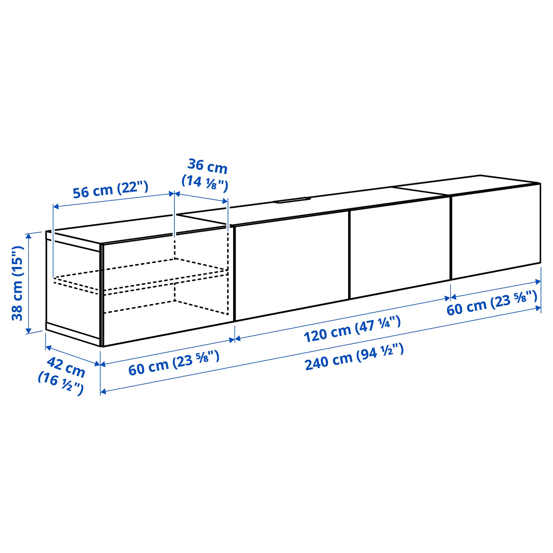 BESTÅ, TV шкаф с вратички, 596.121.59